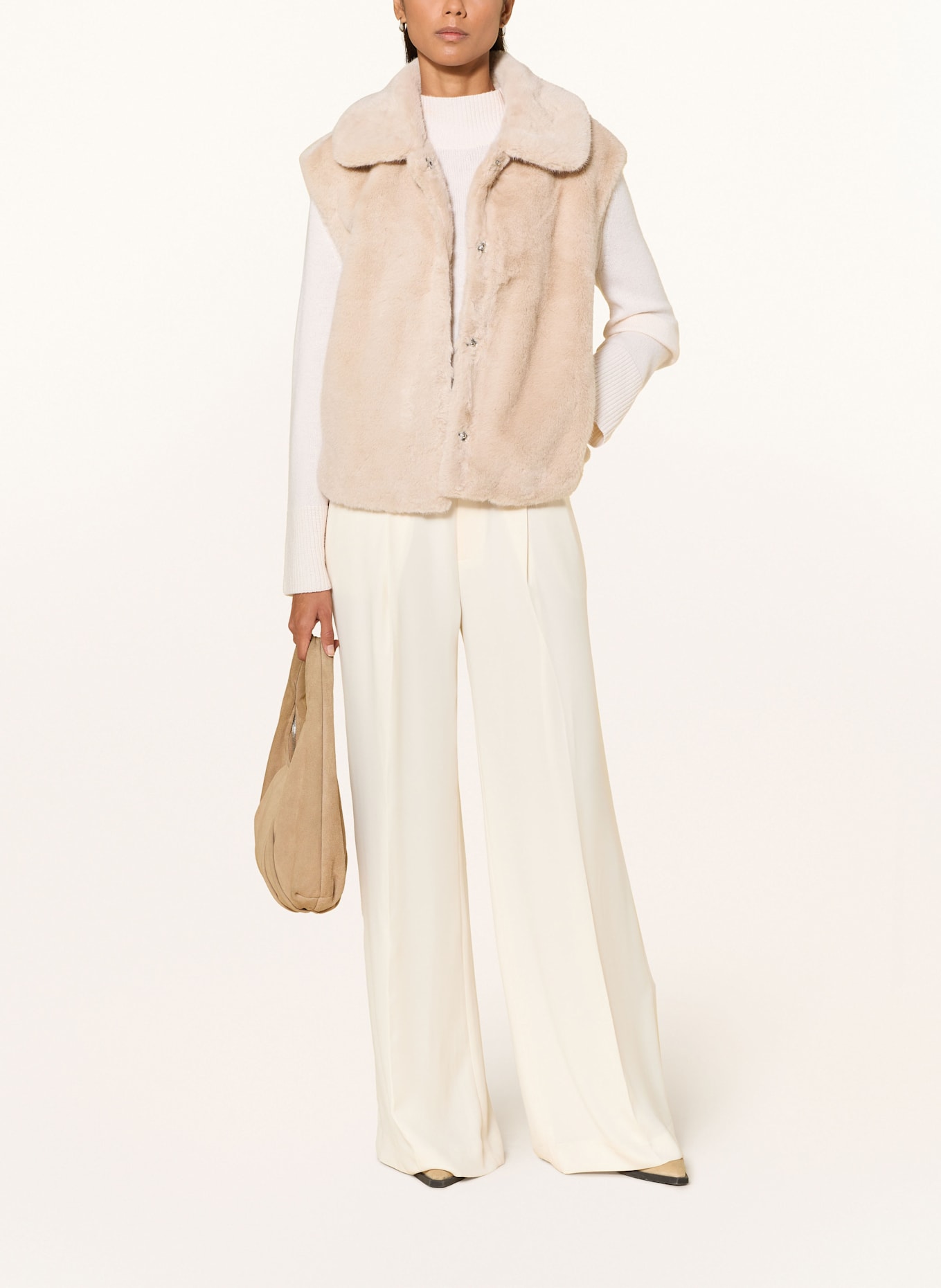 Miss Lagotte Weste aus Kunsfell: CREME