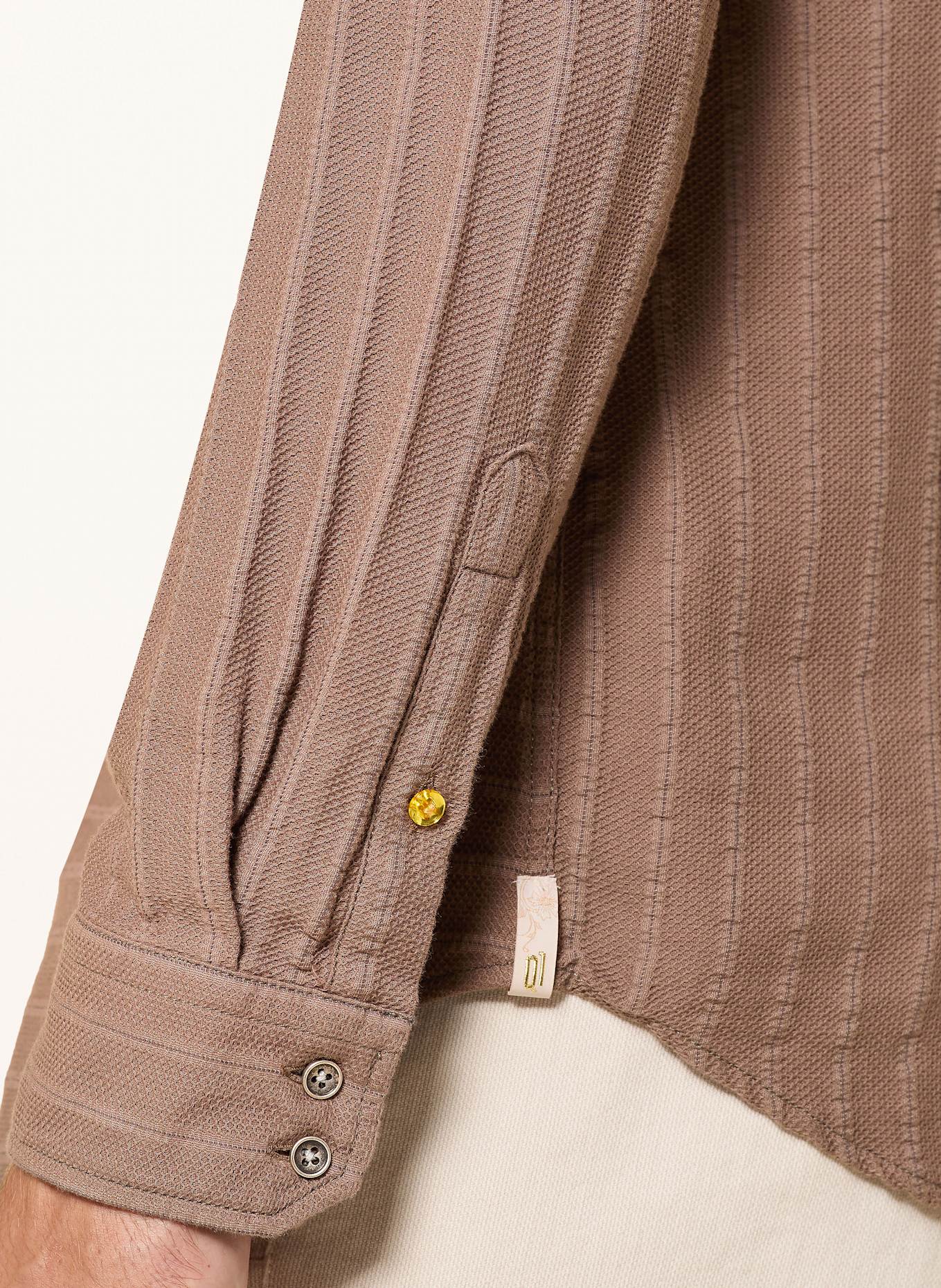 Q1 Manufaktur Hemd Extra Slim Fit mit Stehkragen: BRAUN