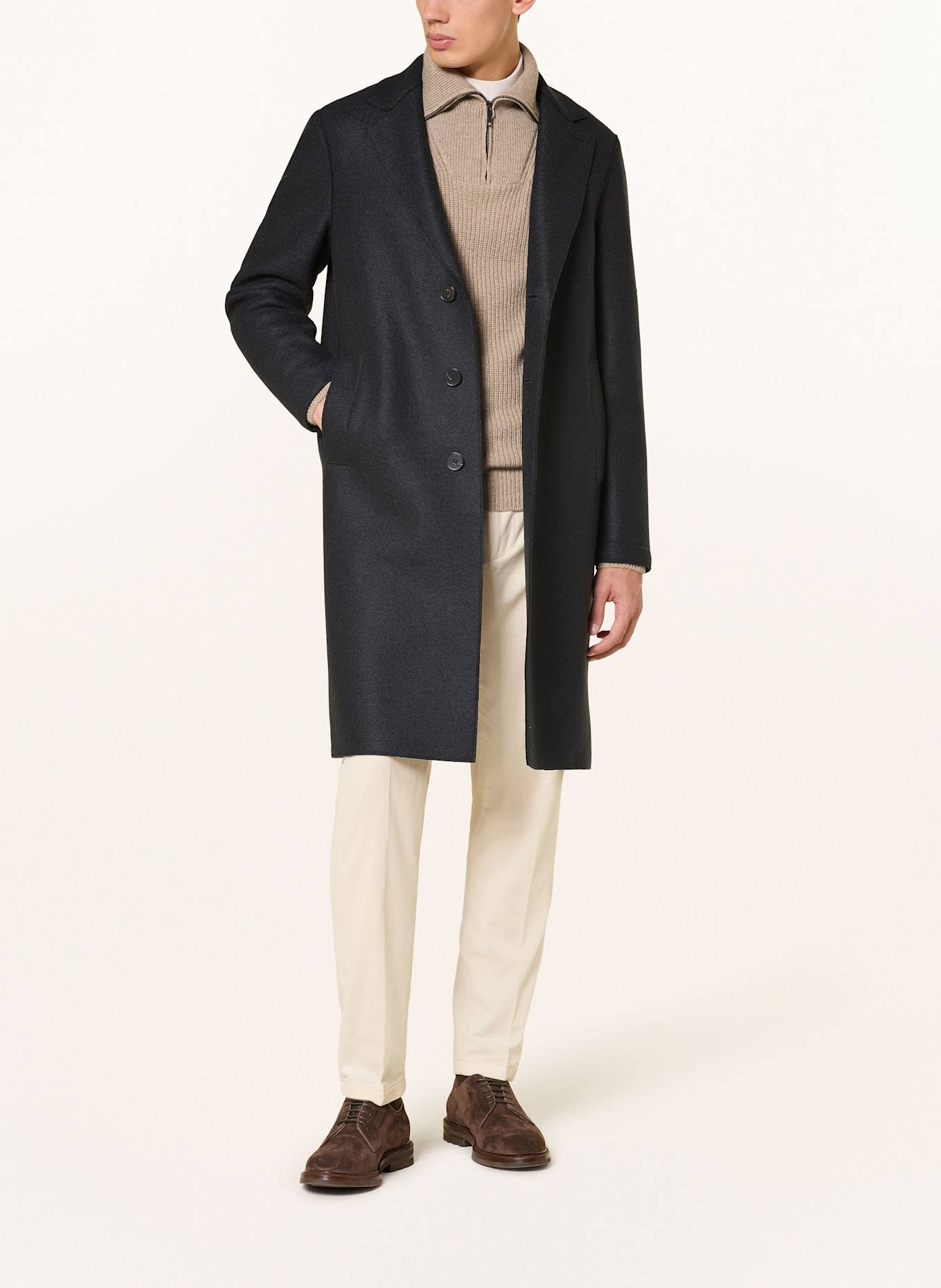 HARRIS WHARF LONDON Wollmantel: DUNKELBLAU