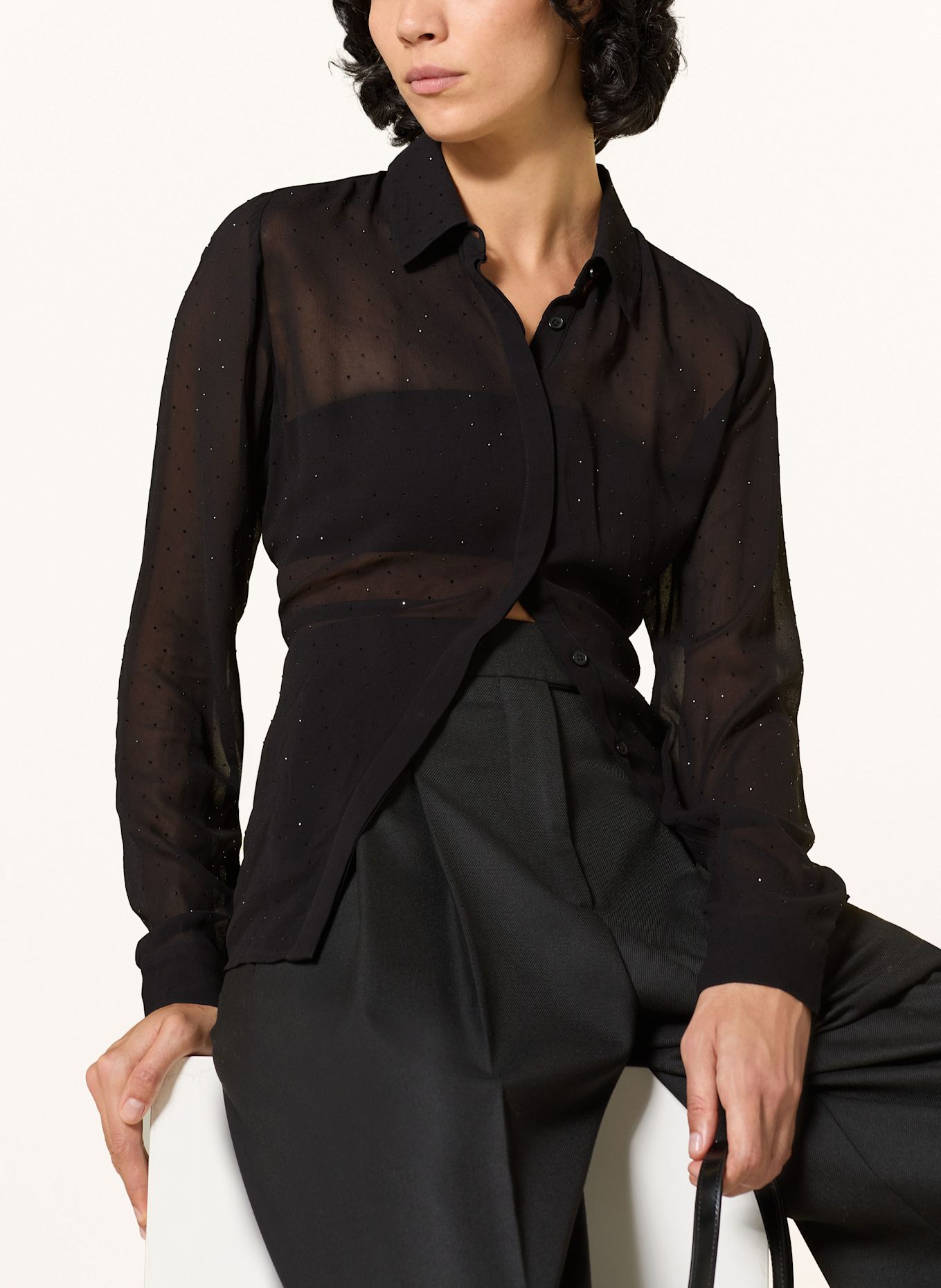 Princess GOES HOLLYWOOD Bluzka z ozdobnymi kamykami: CZARNY