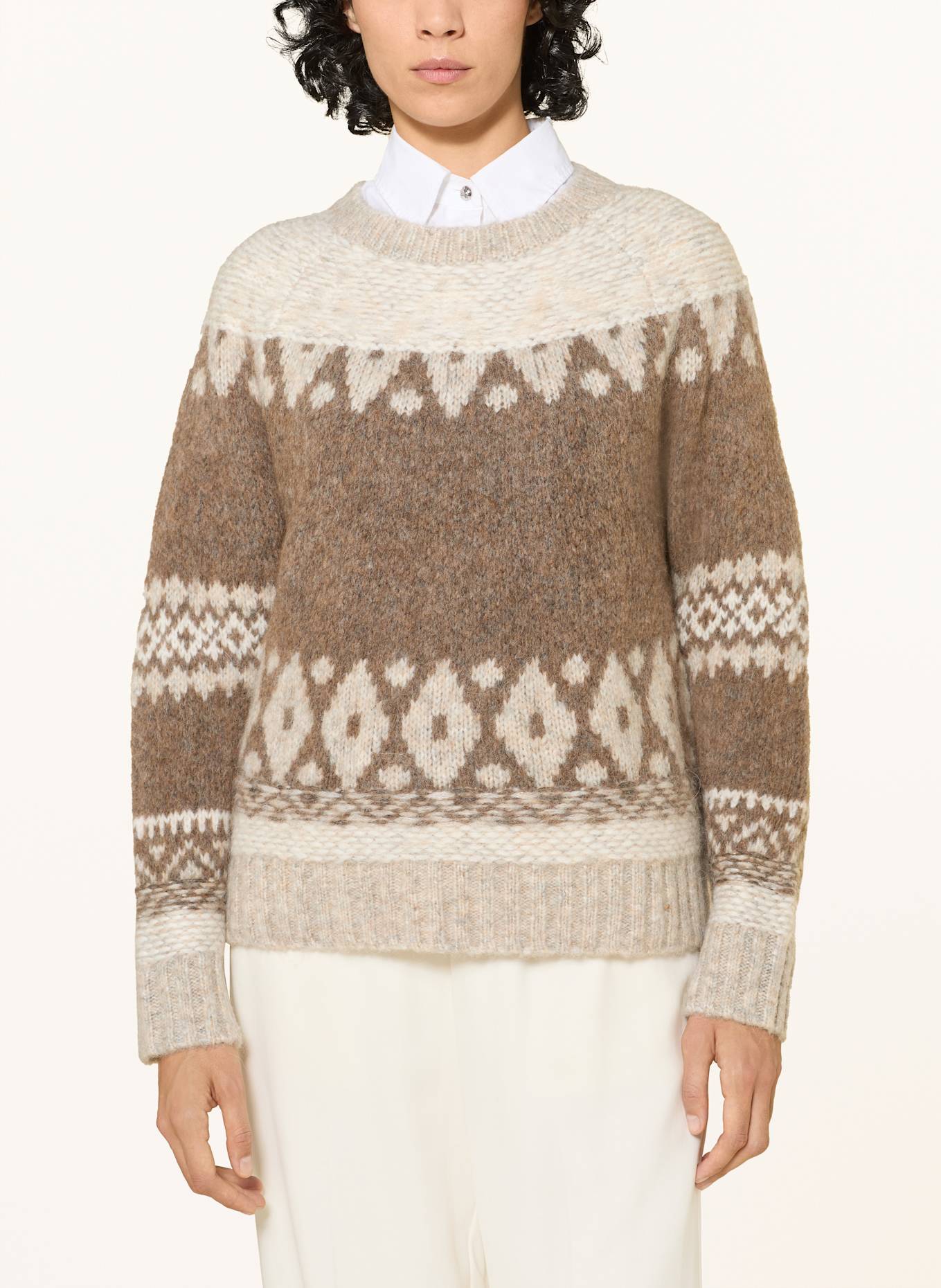 Princess GOES HOLLYWOOD Pullover: BRAUN / ECRU / CREME