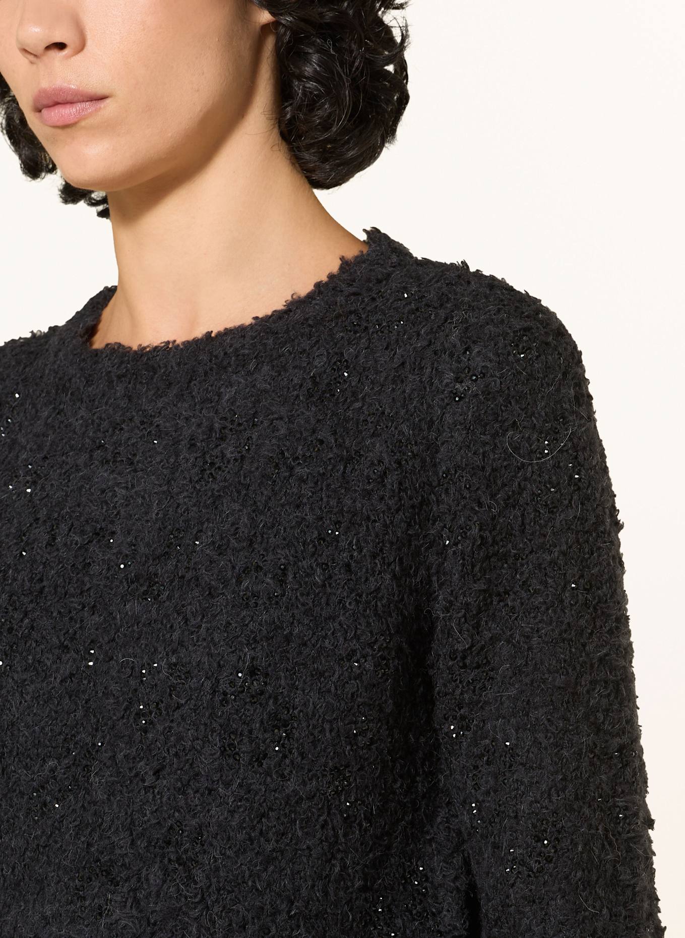 Princess GOES HOLLYWOOD Pullover mit Alpaka und mit Schmucksteinen: SCHWARZ