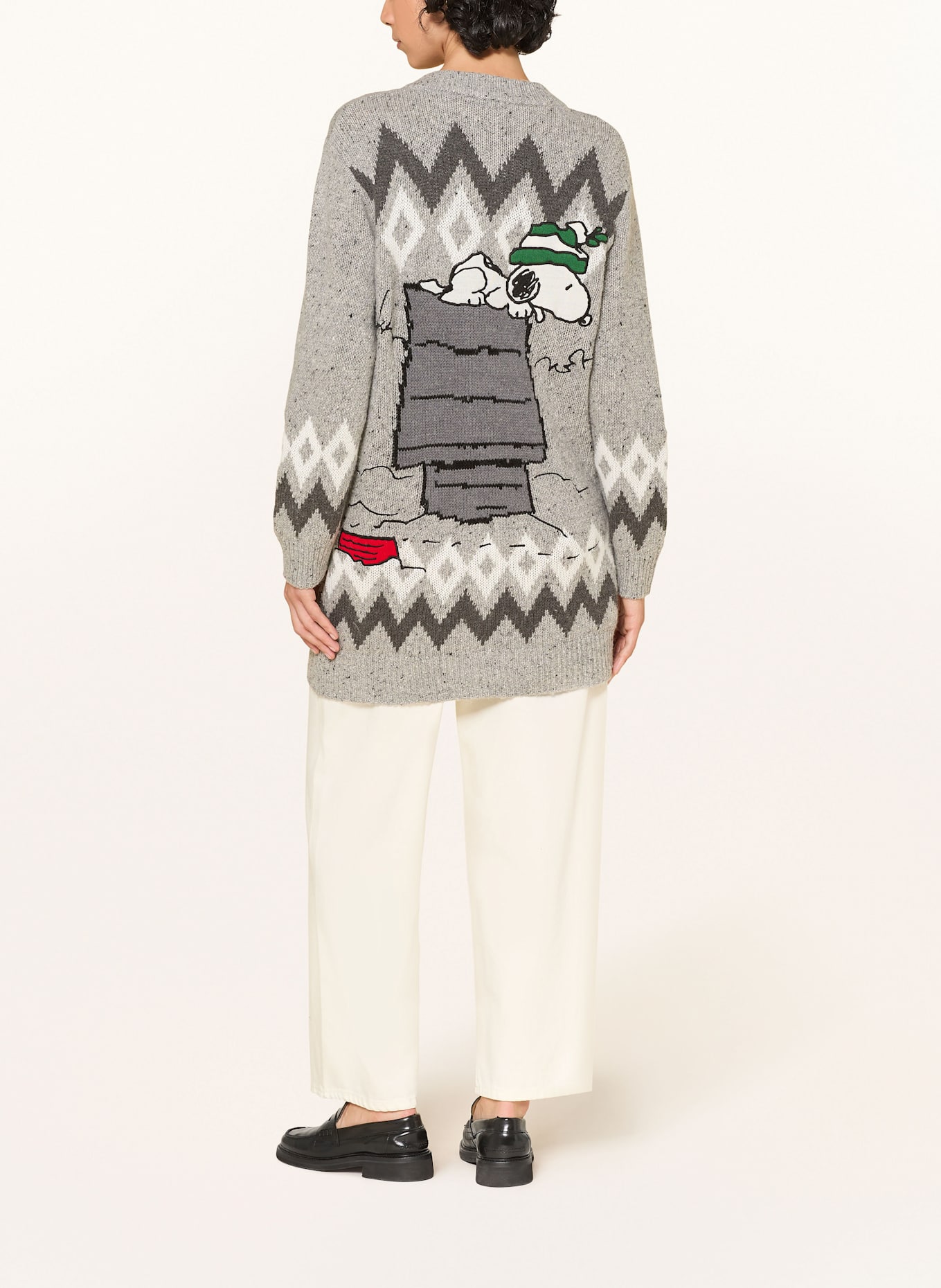 Princess GOES HOLLYWOOD Strickjacke: GRAU / WEISS / DUNKELGRAU