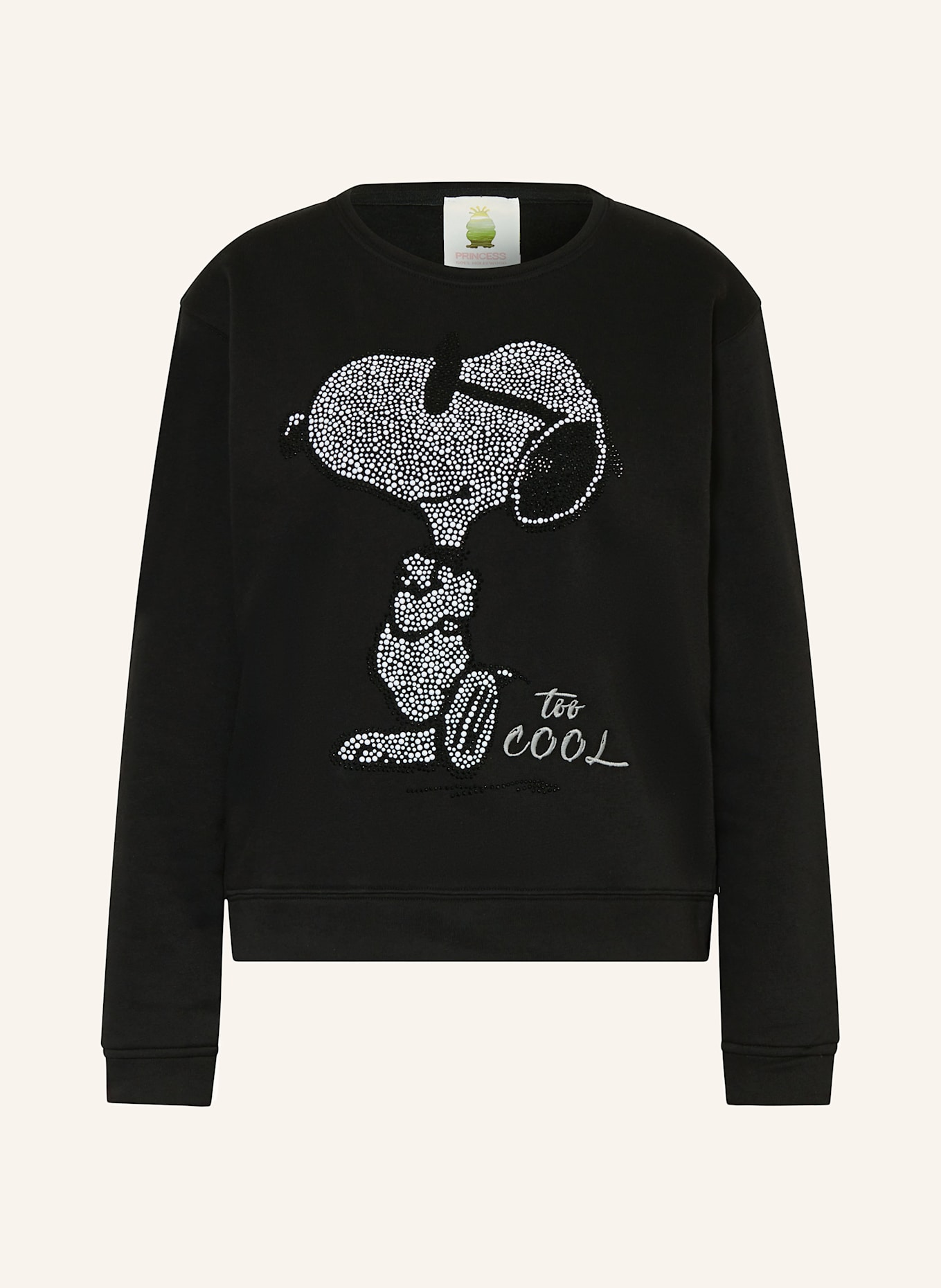 Princess GOES HOLLYWOOD Sweatshirt mit Schmucksteinen: SCHWARZ / WEISS / HELLGRAU