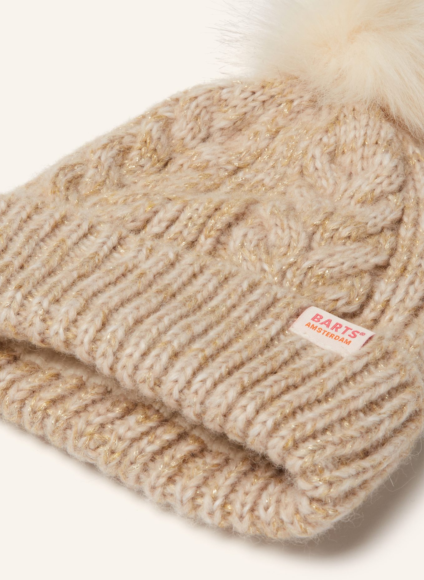 Barts Mütze EYAKA mit Glitzergarn: HELLBRAUN