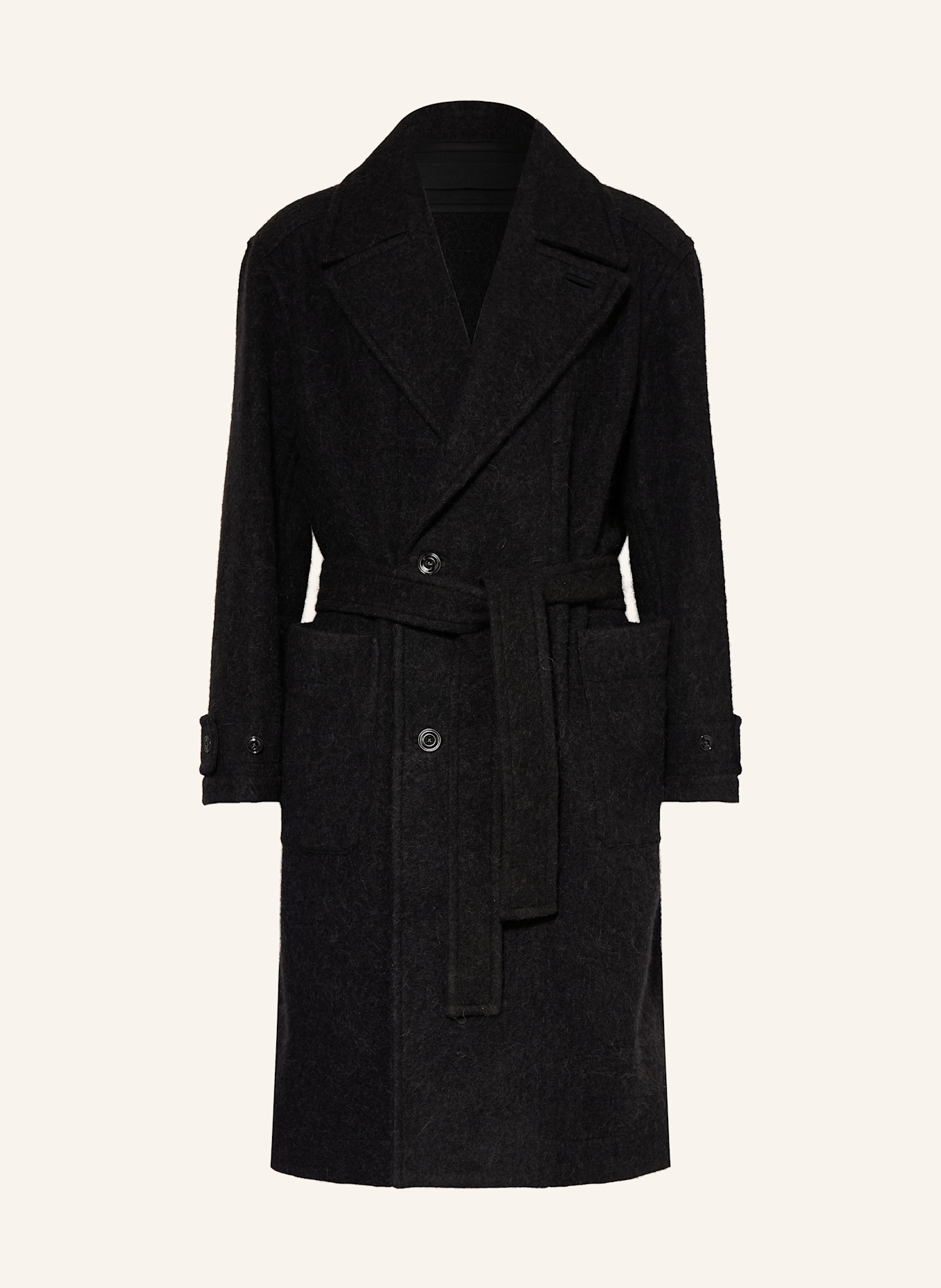 LEMAIRE Mantel mit Alpaka: SCHWARZ