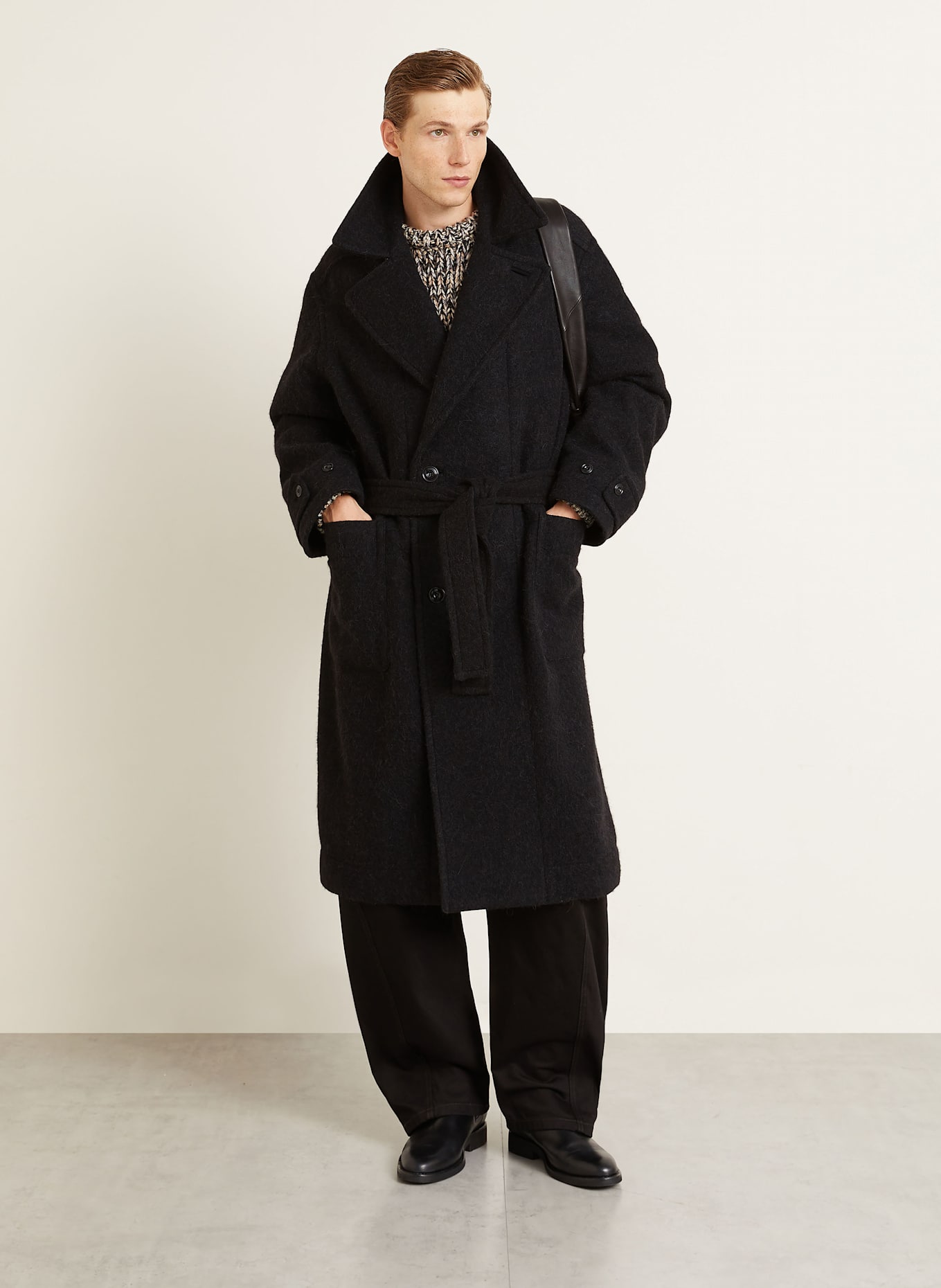 LEMAIRE Mantel mit Alpaka: SCHWARZ