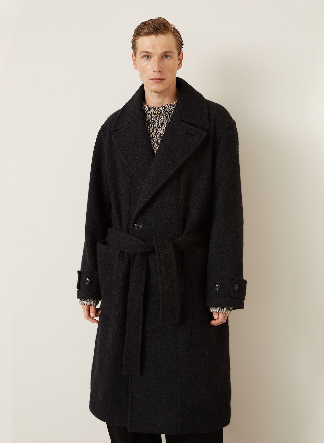 LEMAIRE Mantel mit Alpaka: SCHWARZ