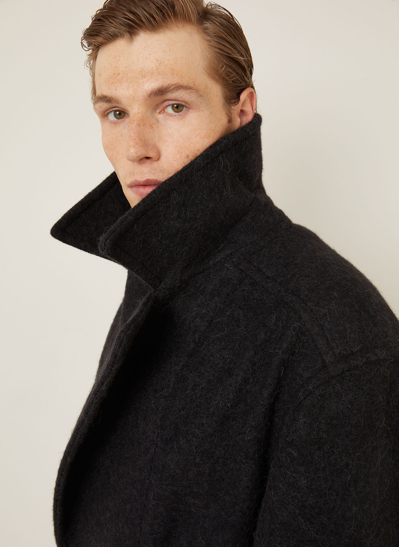 LEMAIRE Mantel mit Alpaka: SCHWARZ