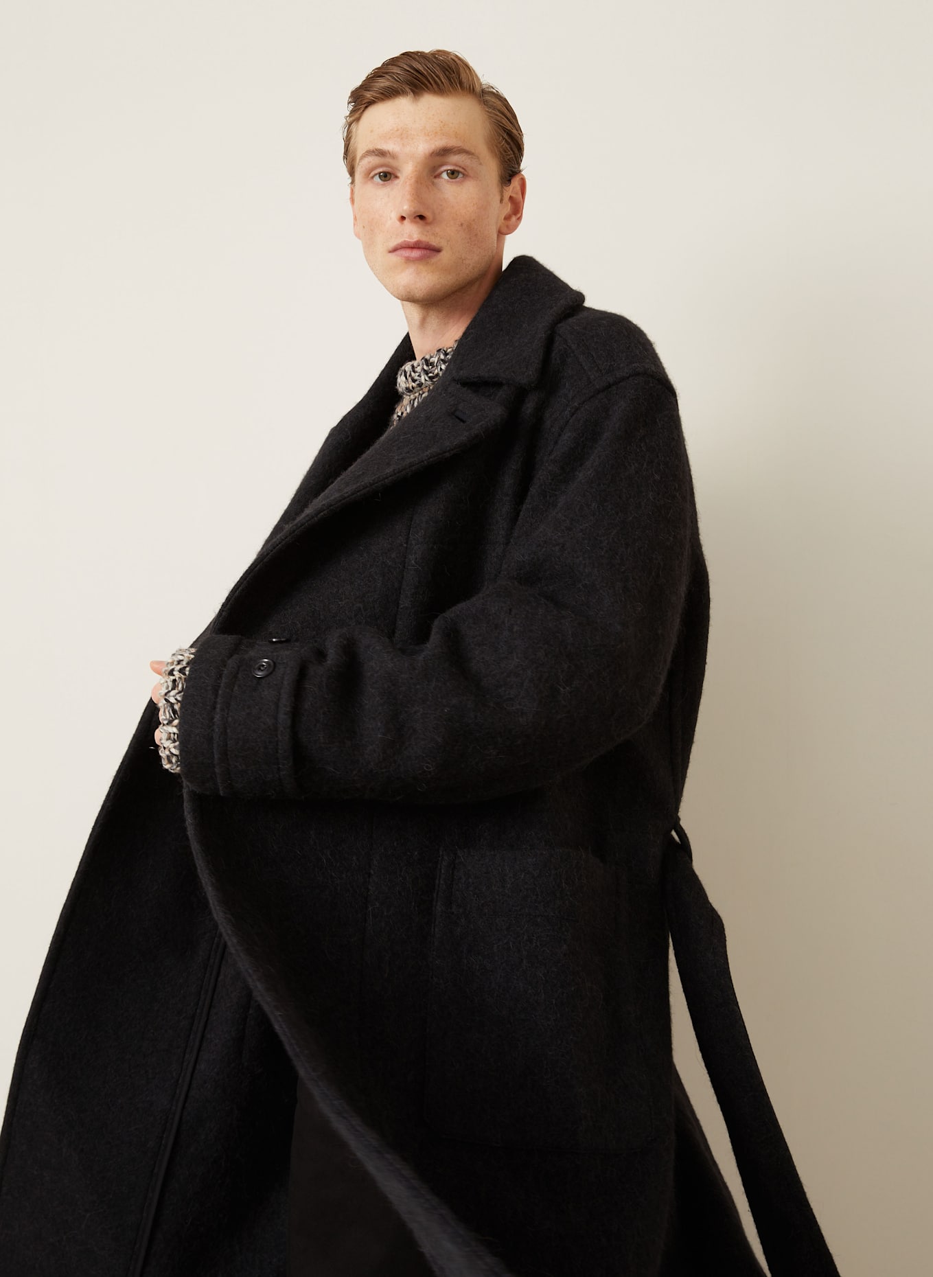 LEMAIRE Mantel mit Alpaka: SCHWARZ