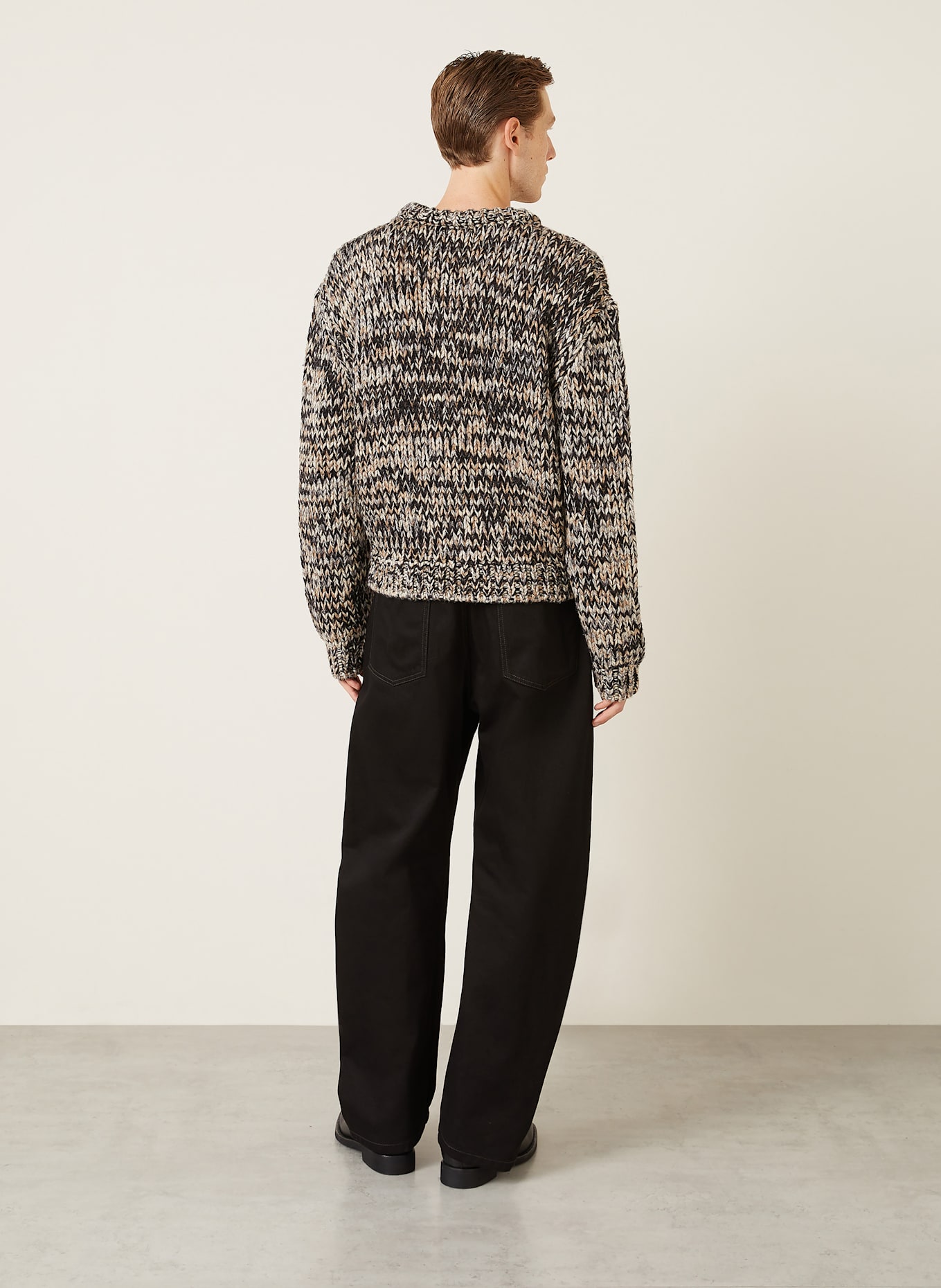 LEMAIRE Pullover: SCHWARZ / GRAU / BEIGE