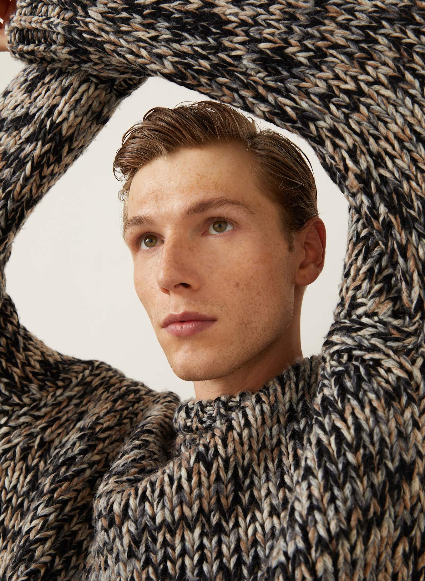 LEMAIRE Pullover: SCHWARZ / GRAU / BEIGE