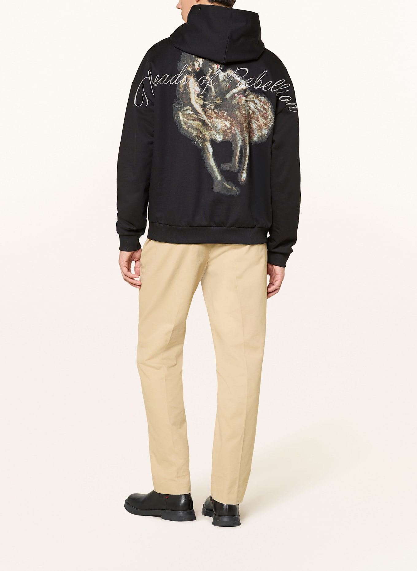 HUGO Hoodie DABILANO: SCHWARZ / SILBER / HELLBRAUN