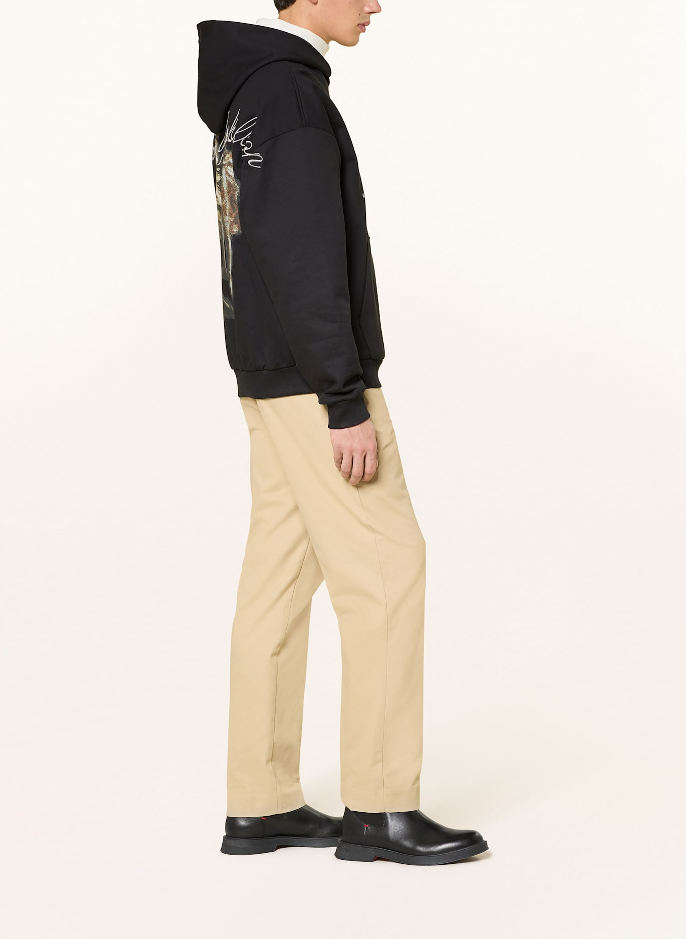 HUGO Hoodie DABILANO: SCHWARZ / SILBER / HELLBRAUN