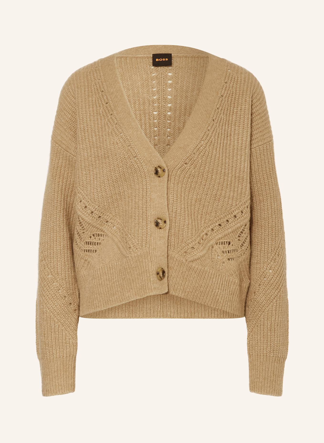 BOSS Strickjacke FORTELLINI mit Alpaka: BEIGE