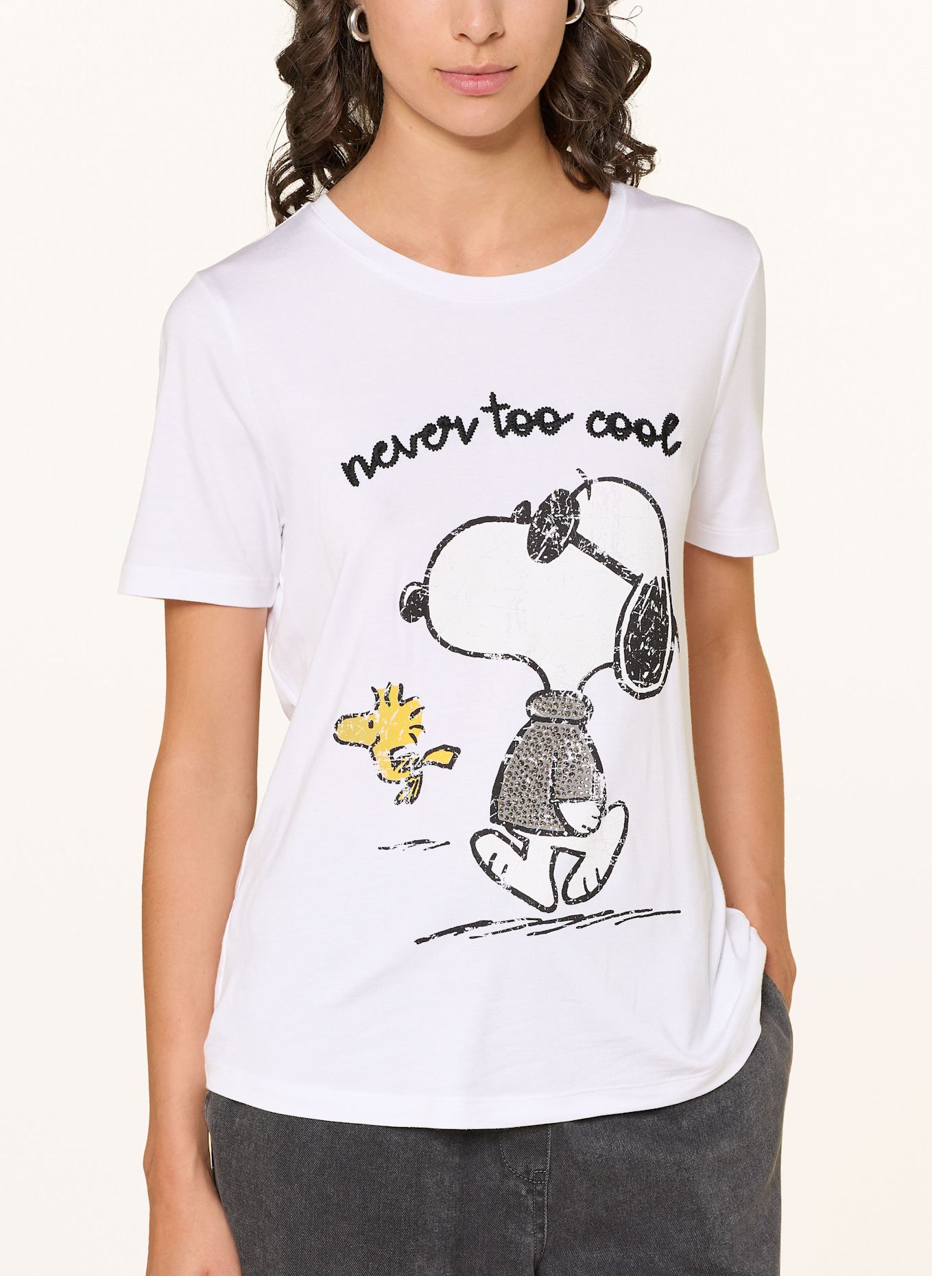 FrogBox T-Shirt mit Schmucksteinen: WEISS