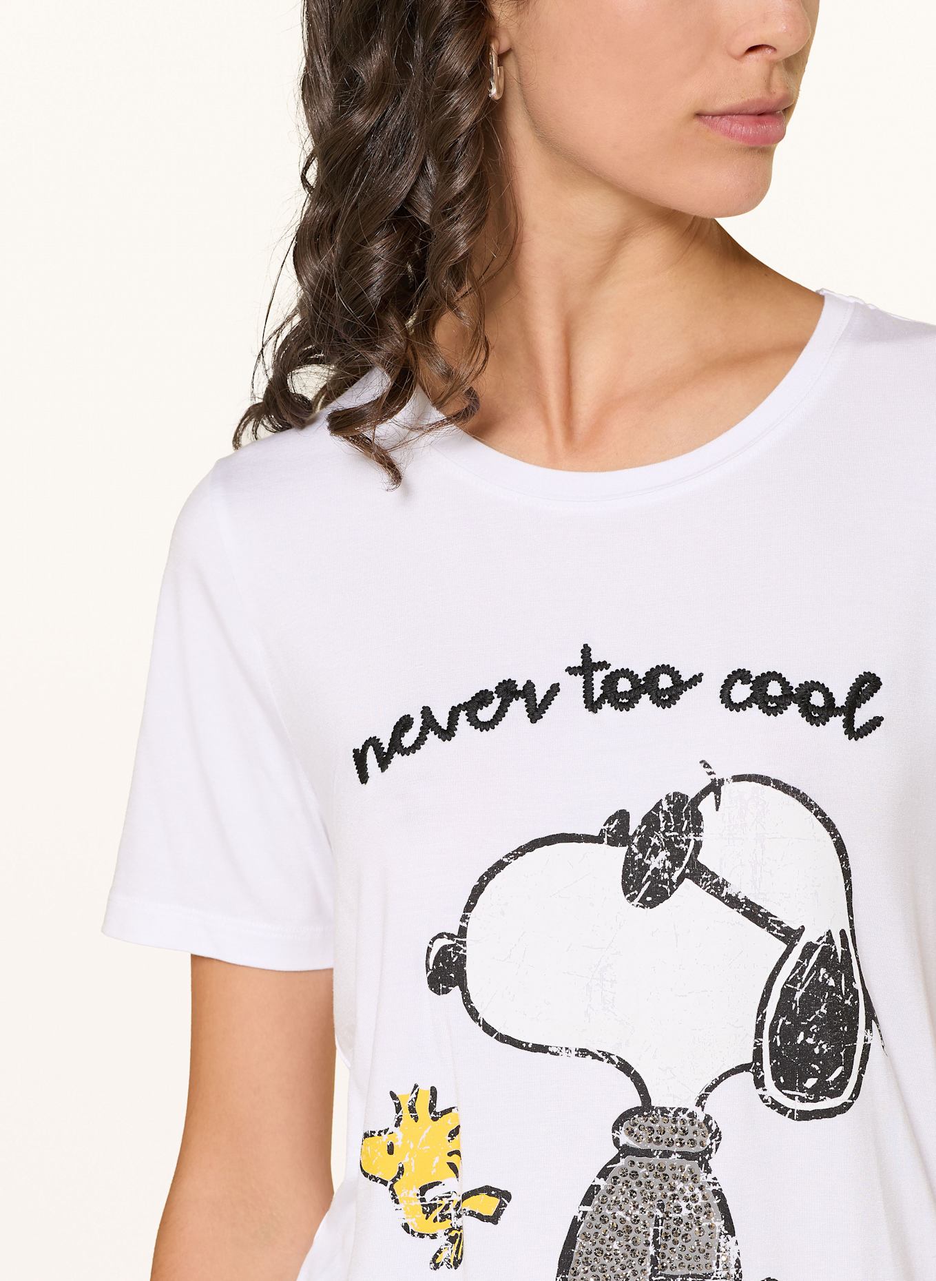 FrogBox T-Shirt mit Schmucksteinen: WEISS