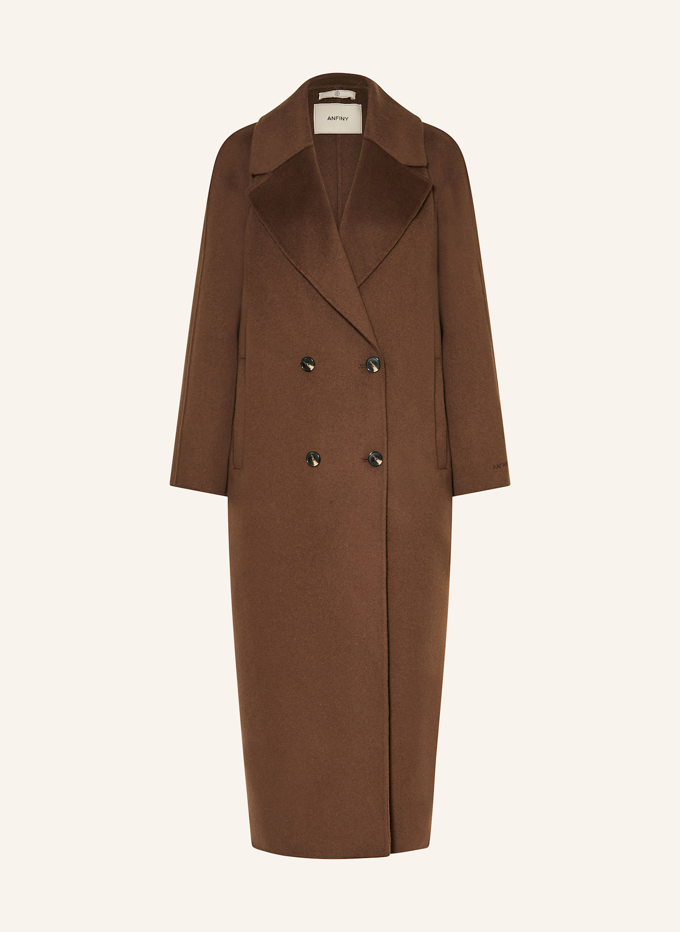 ANFINY Wollmantel CAROLINE: DUNKELBRAUN