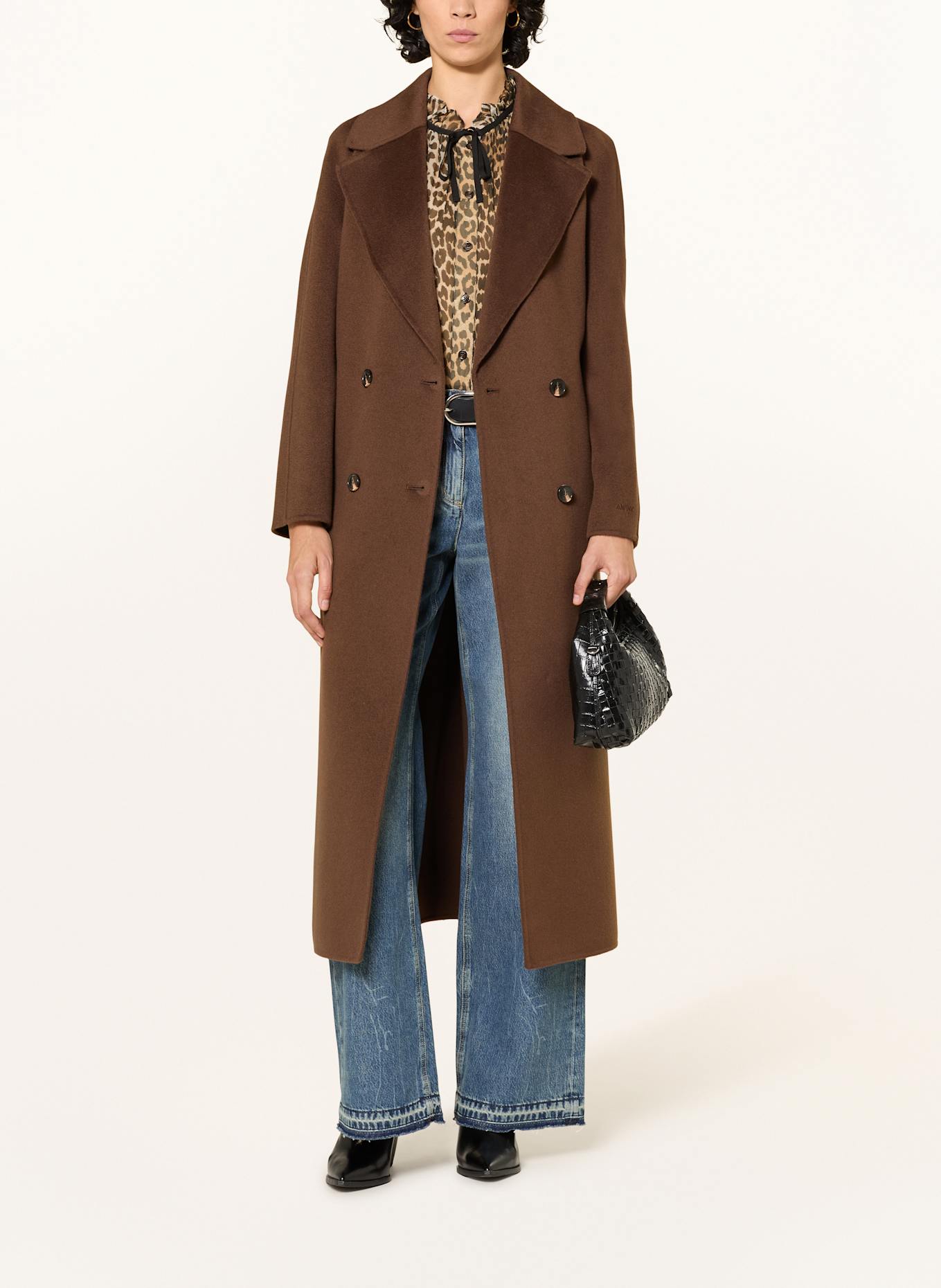 ANFINY Wollmantel CAROLINE: DUNKELBRAUN