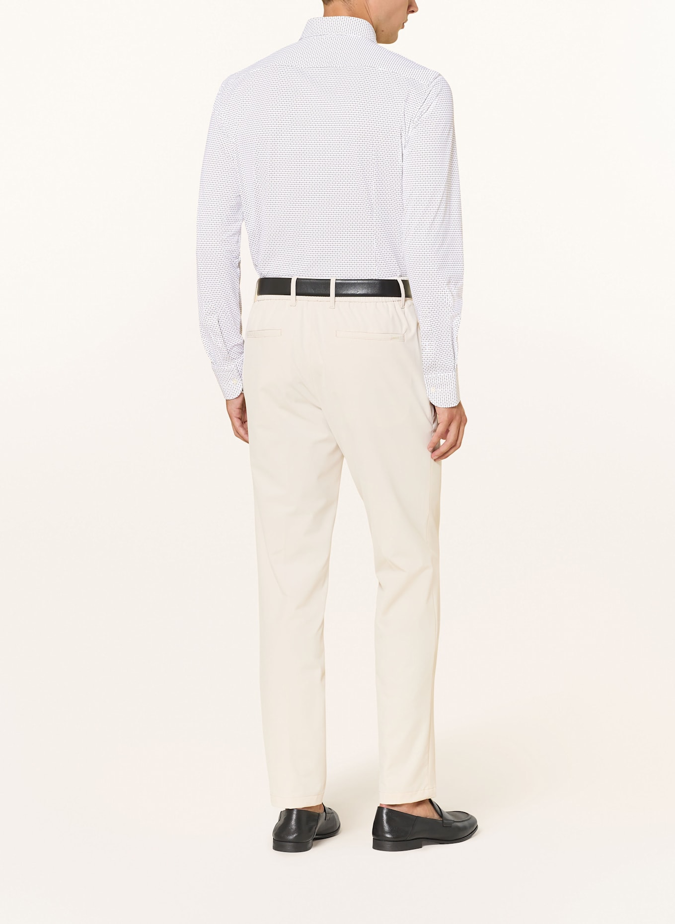BOSS Hemd HANK Slim Fit: WEISS / KHAKI