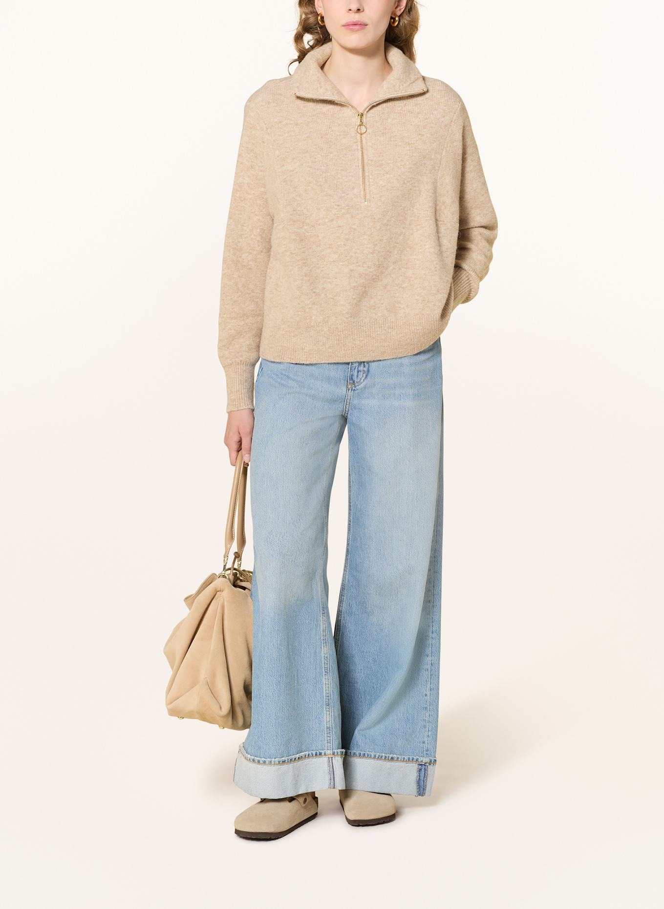 LANIUS Troyer mit Alpaka: BEIGE / CAMEL