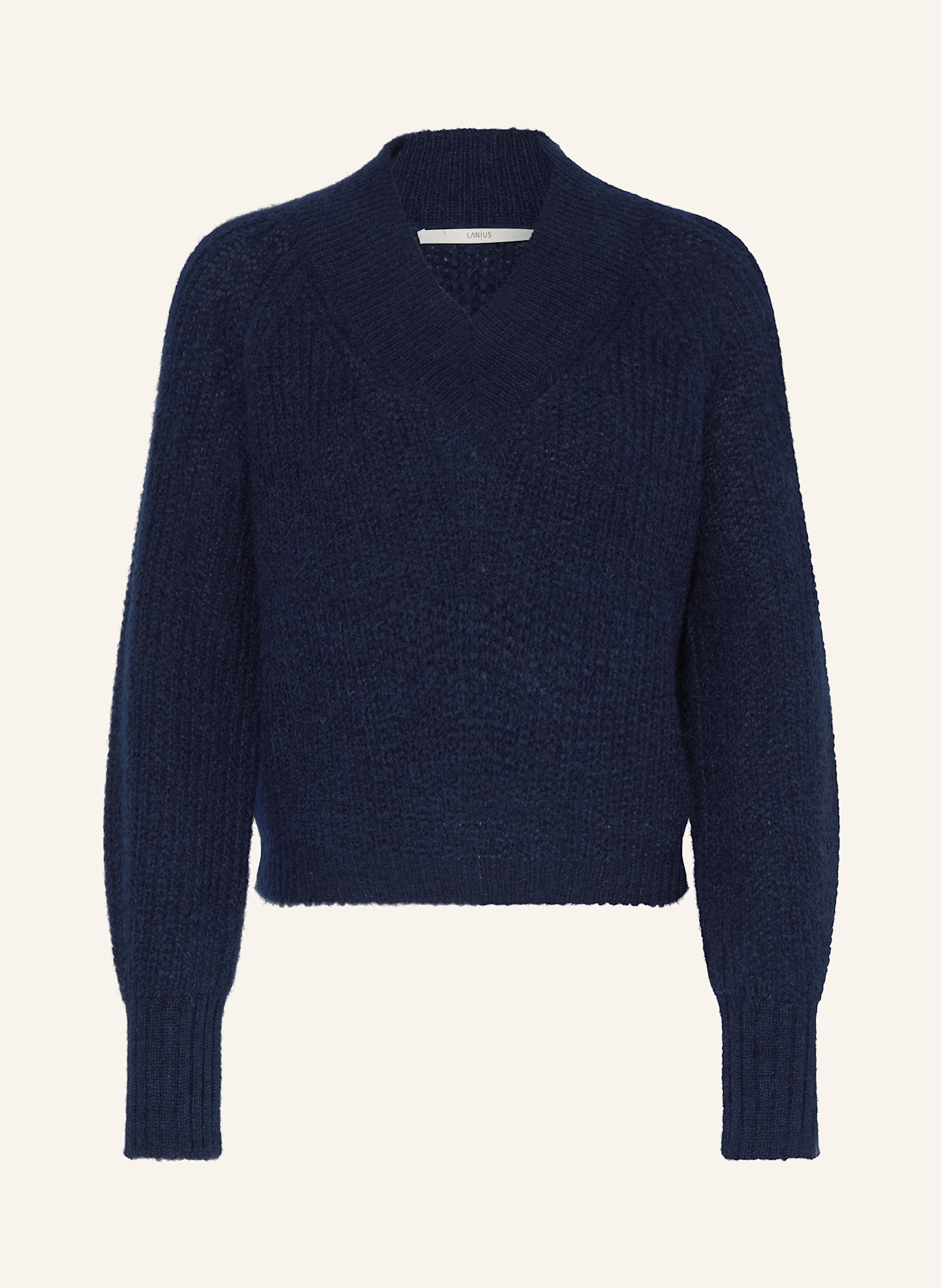 LANIUS Alpaka-Pullover: DUNKELBLAU