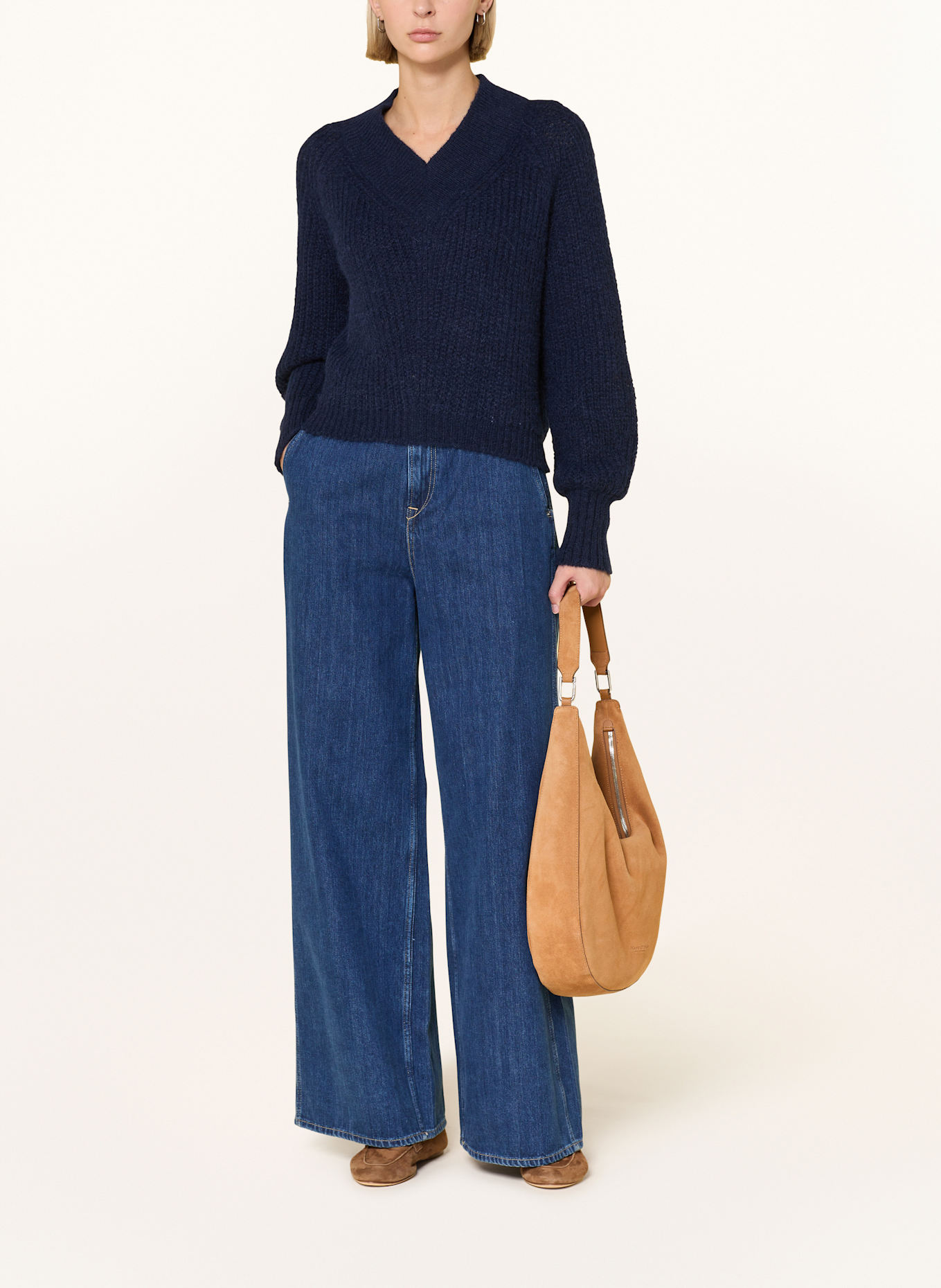 LANIUS Alpaka-Pullover: DUNKELBLAU