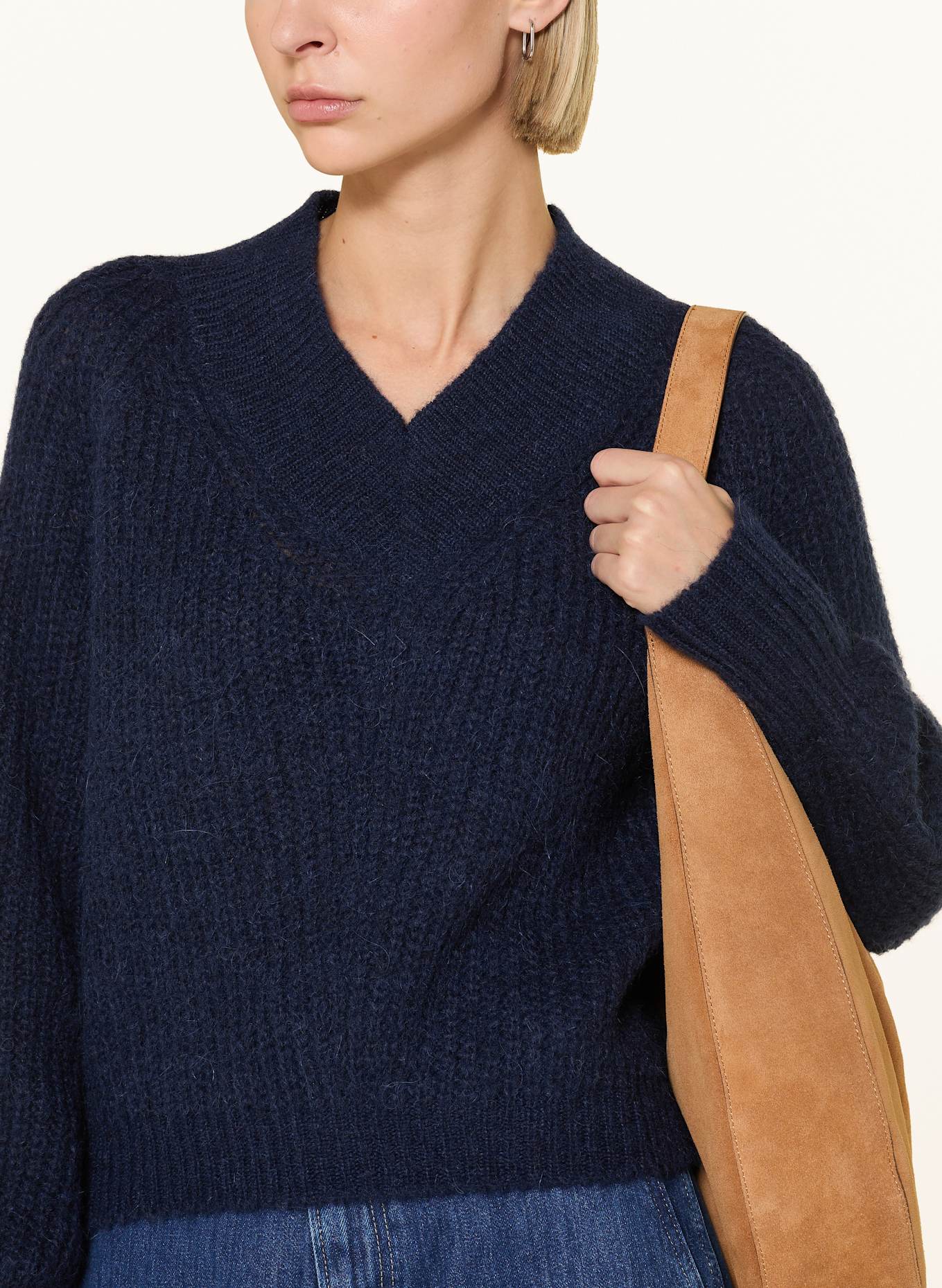 LANIUS Alpaka-Pullover: DUNKELBLAU