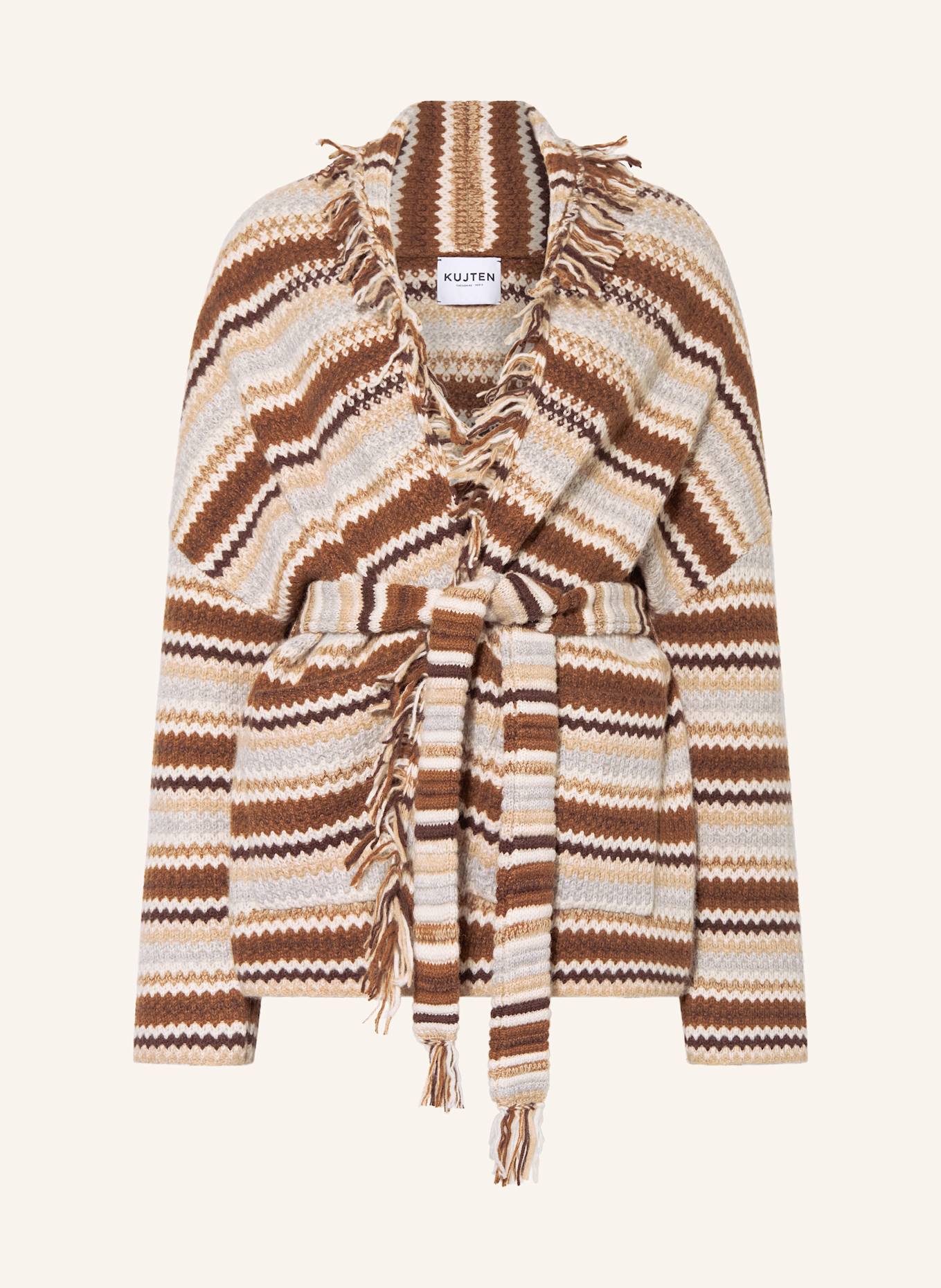 KUJTEN Strickhülle ZAINA aus Cashmere: CAMEL / COGNAC / BRAUN