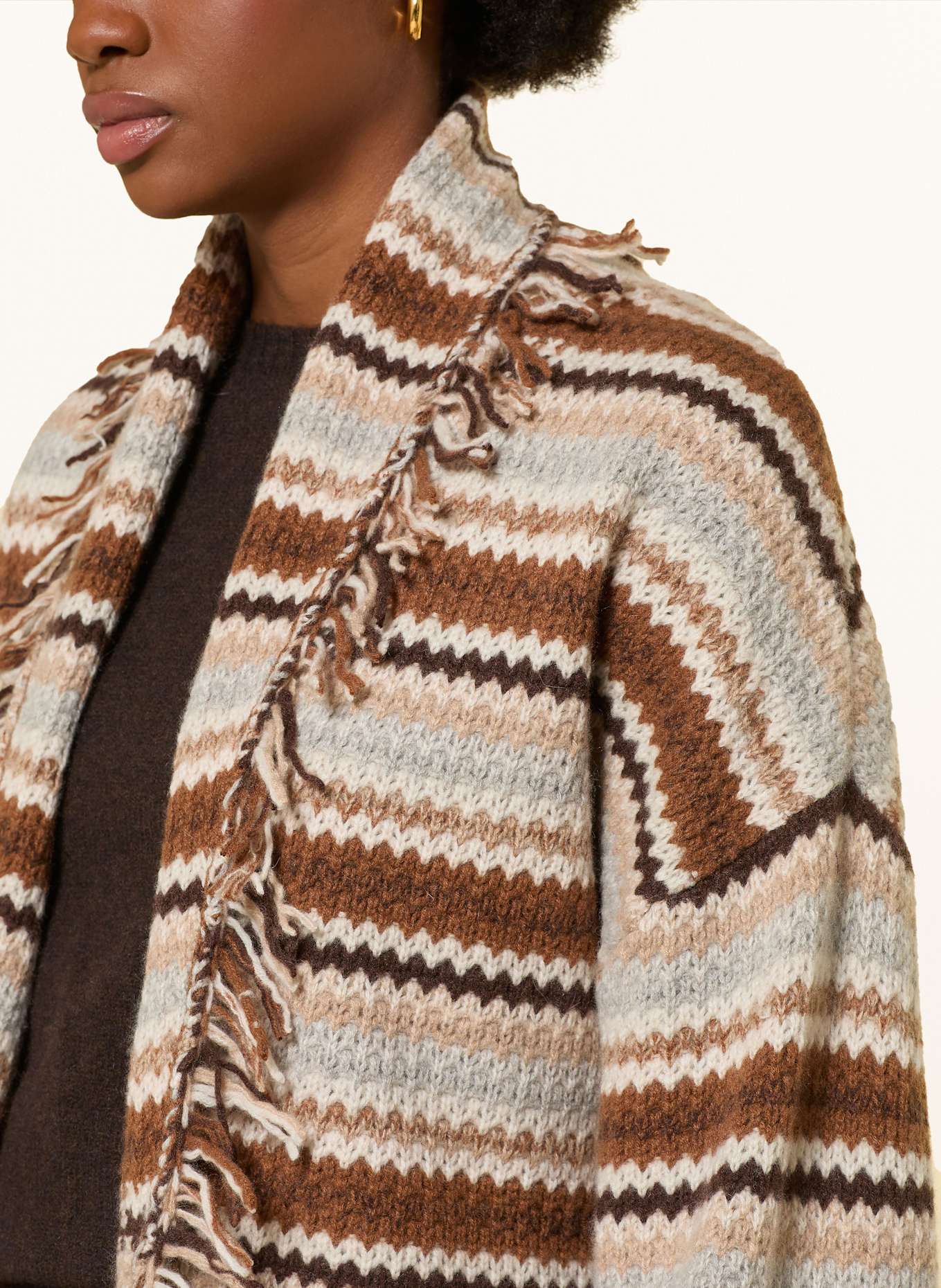 KUJTEN Strickhülle ZAINA aus Cashmere: CAMEL / COGNAC / BRAUN