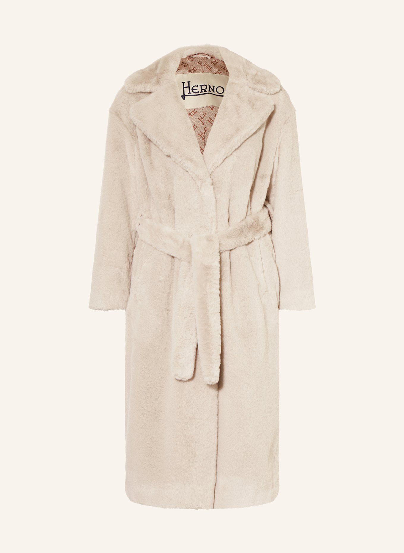 HERNO Kunstfell-Mantel: HELLGRAU