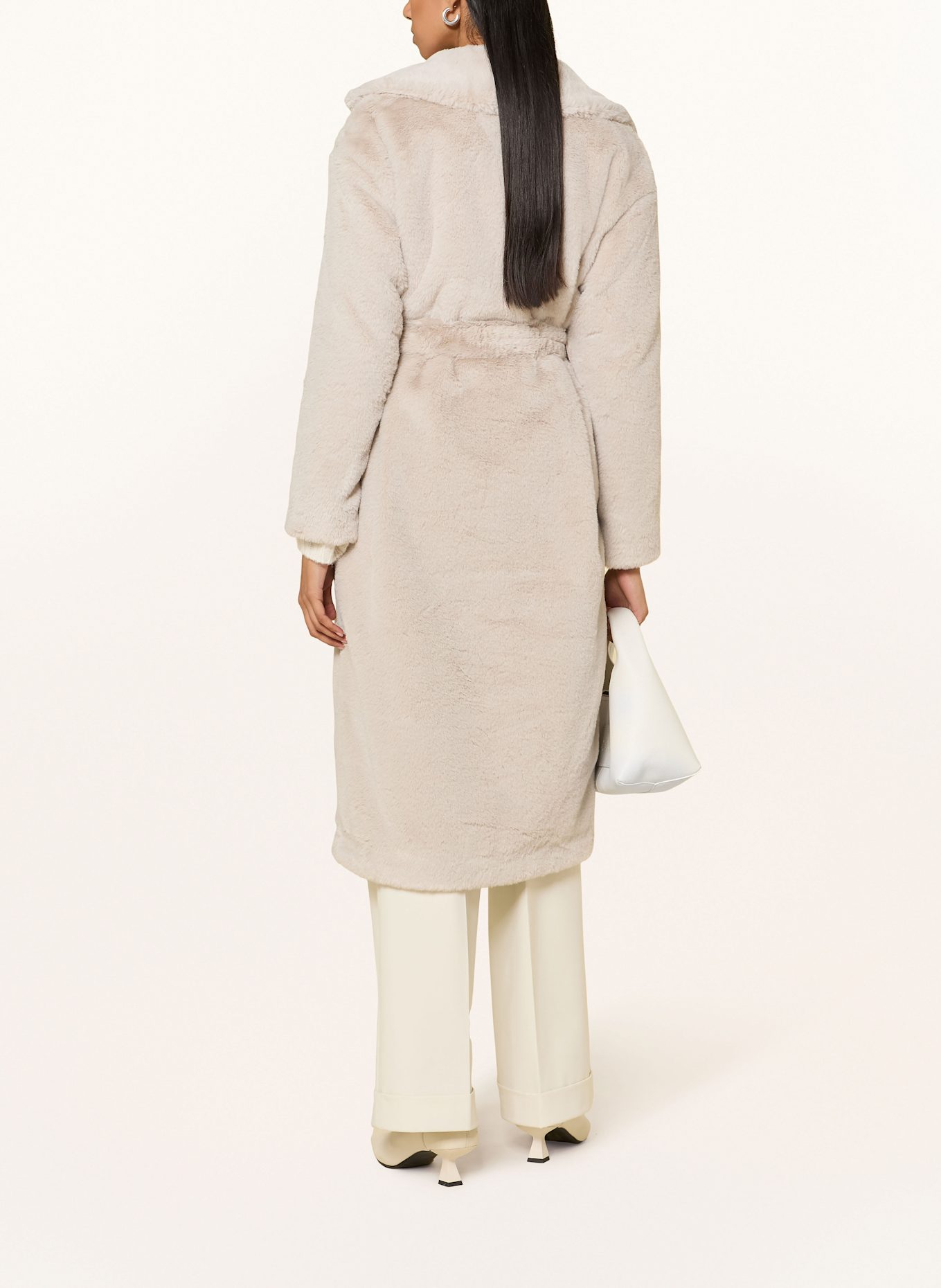 HERNO Kunstfell-Mantel: HELLGRAU