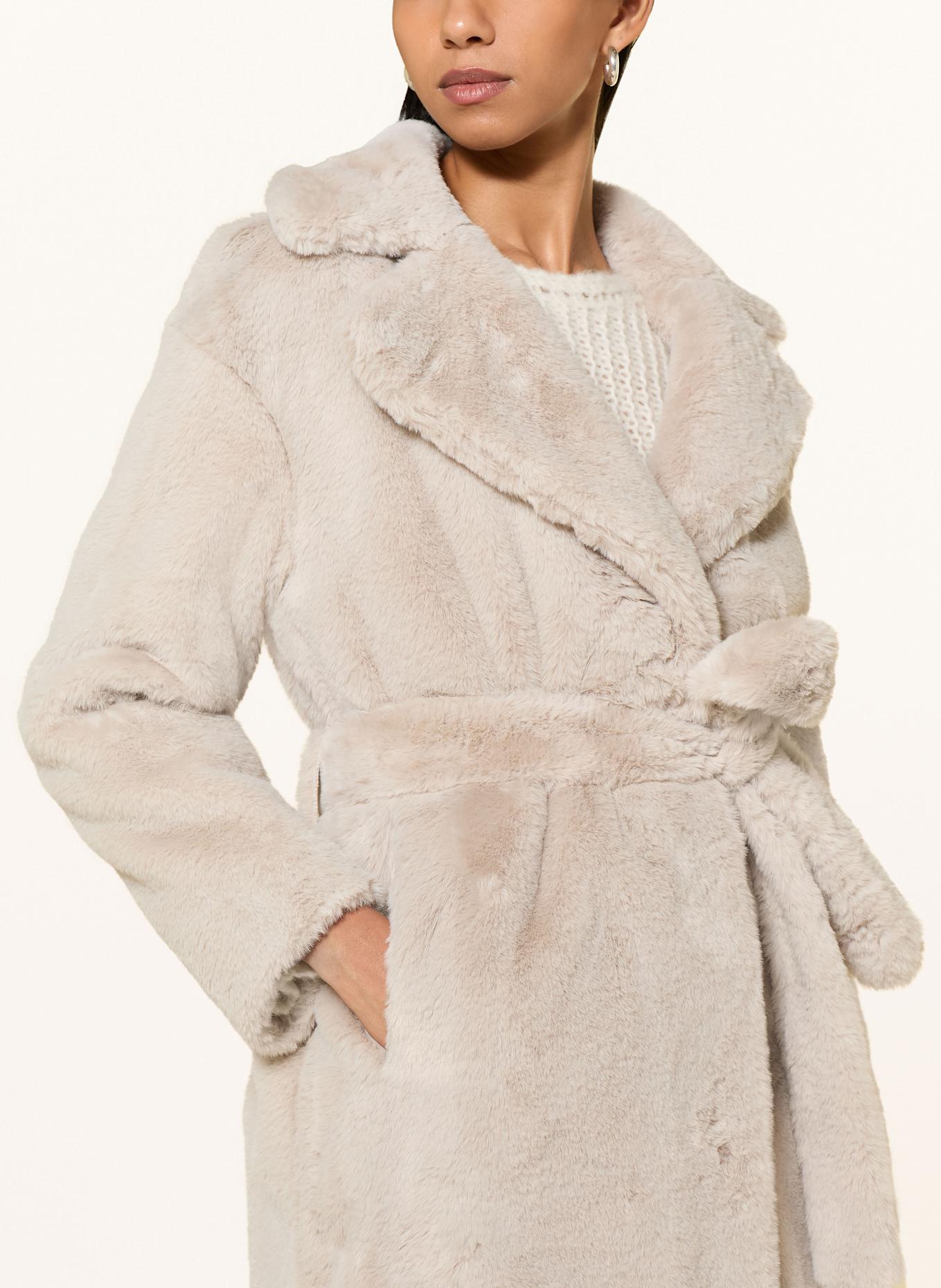 HERNO Kunstfell-Mantel: HELLGRAU