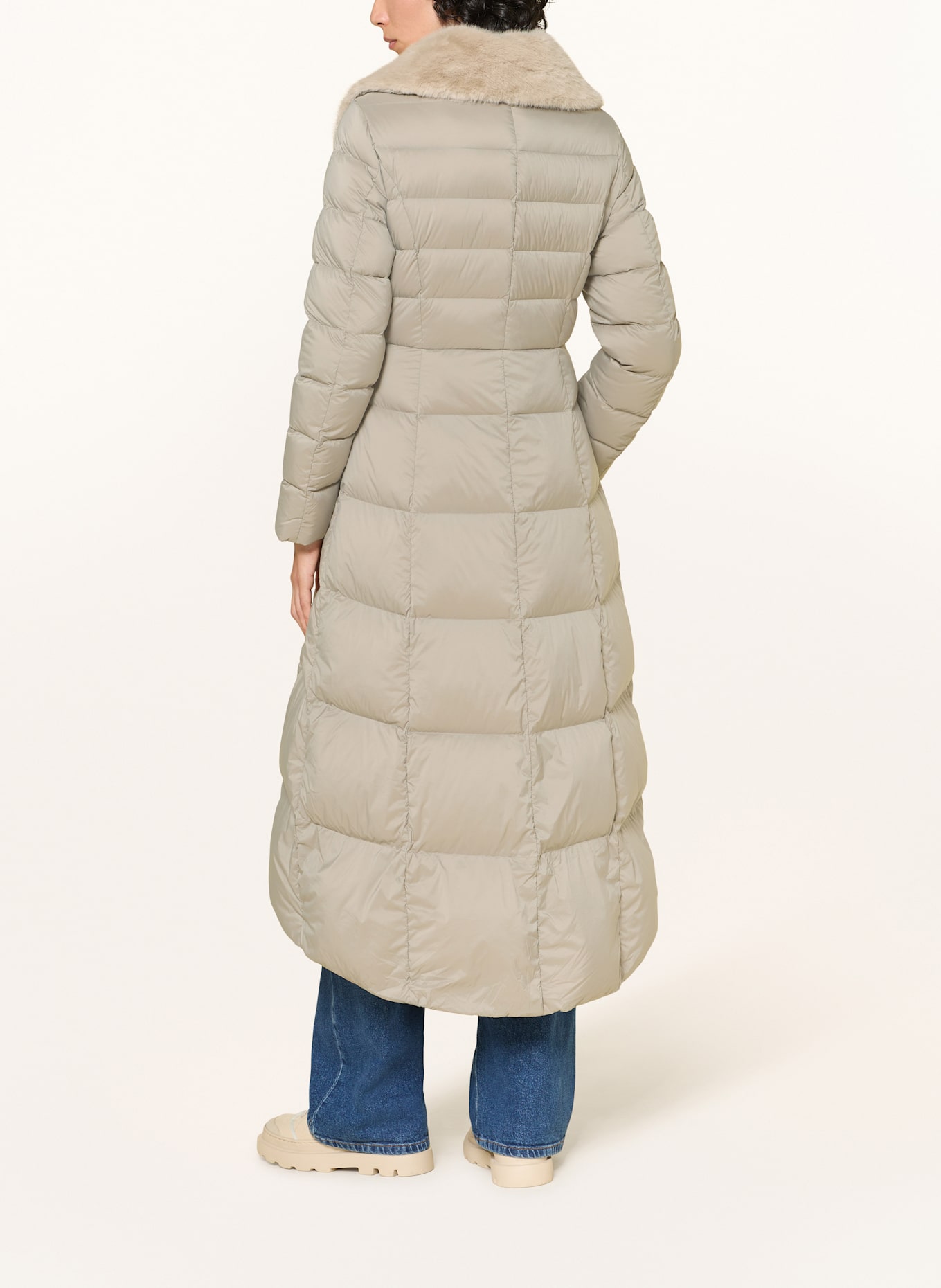 DUNO Daunenmantel MELROSE mit Kunstfell: CAMEL