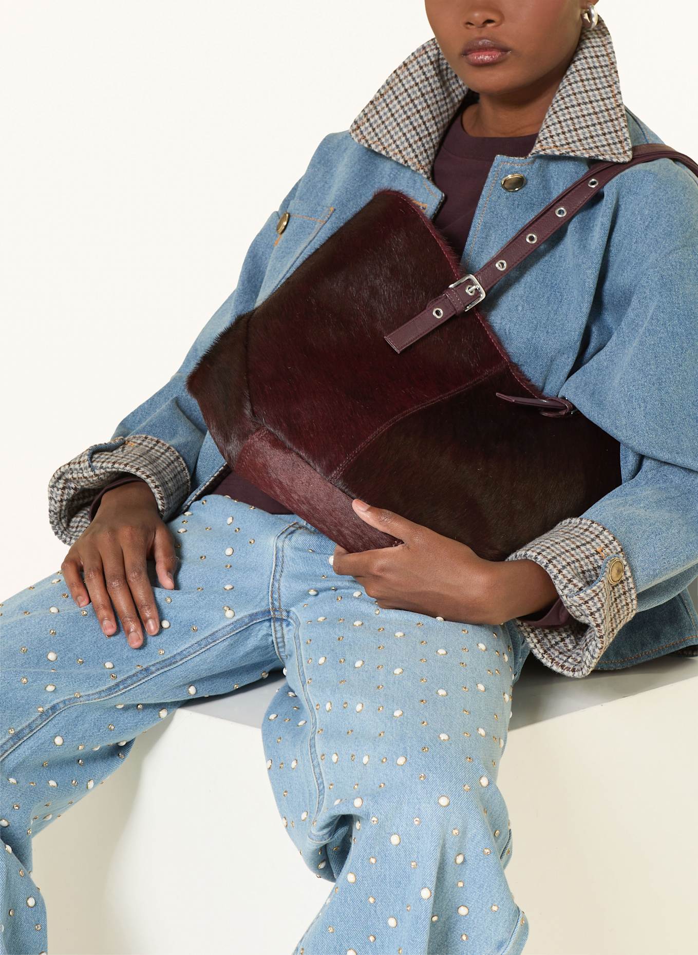 NÚNOO Shopper NORA DELUXE mit Pouch: DUNKELROT