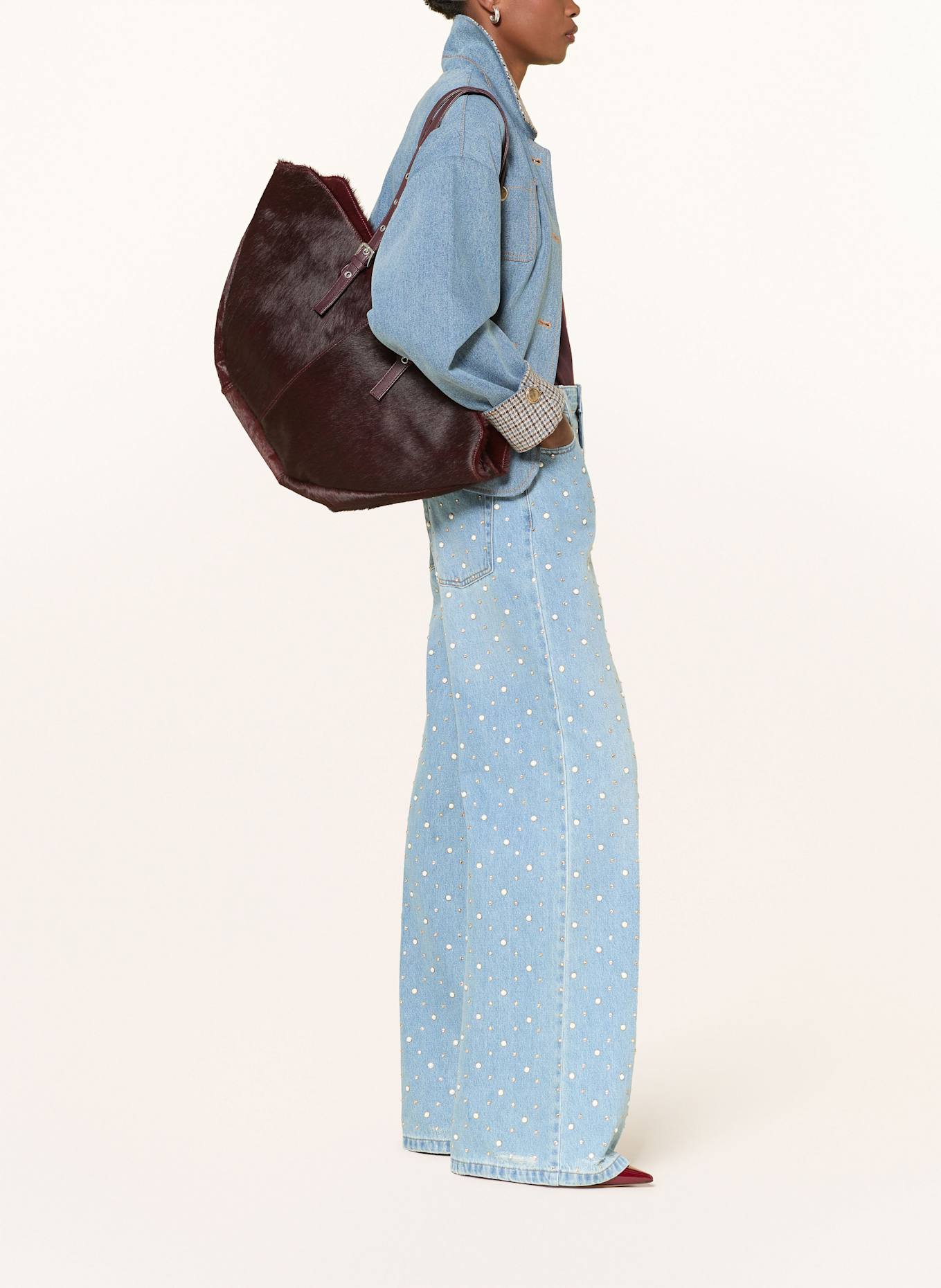 NÚNOO Shopper NORA DELUXE mit Pouch: DUNKELROT