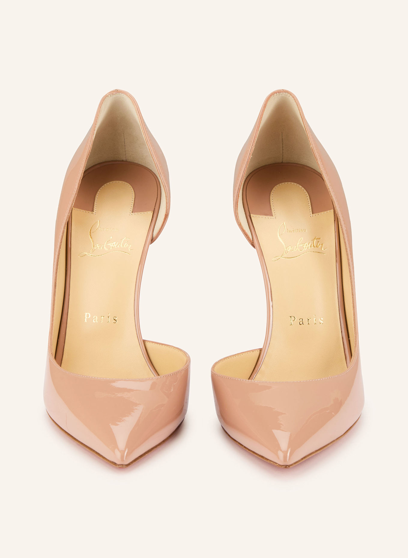 Christian Louboutin Lakované lodičky IRIZA 100: BÉŽOVÁ