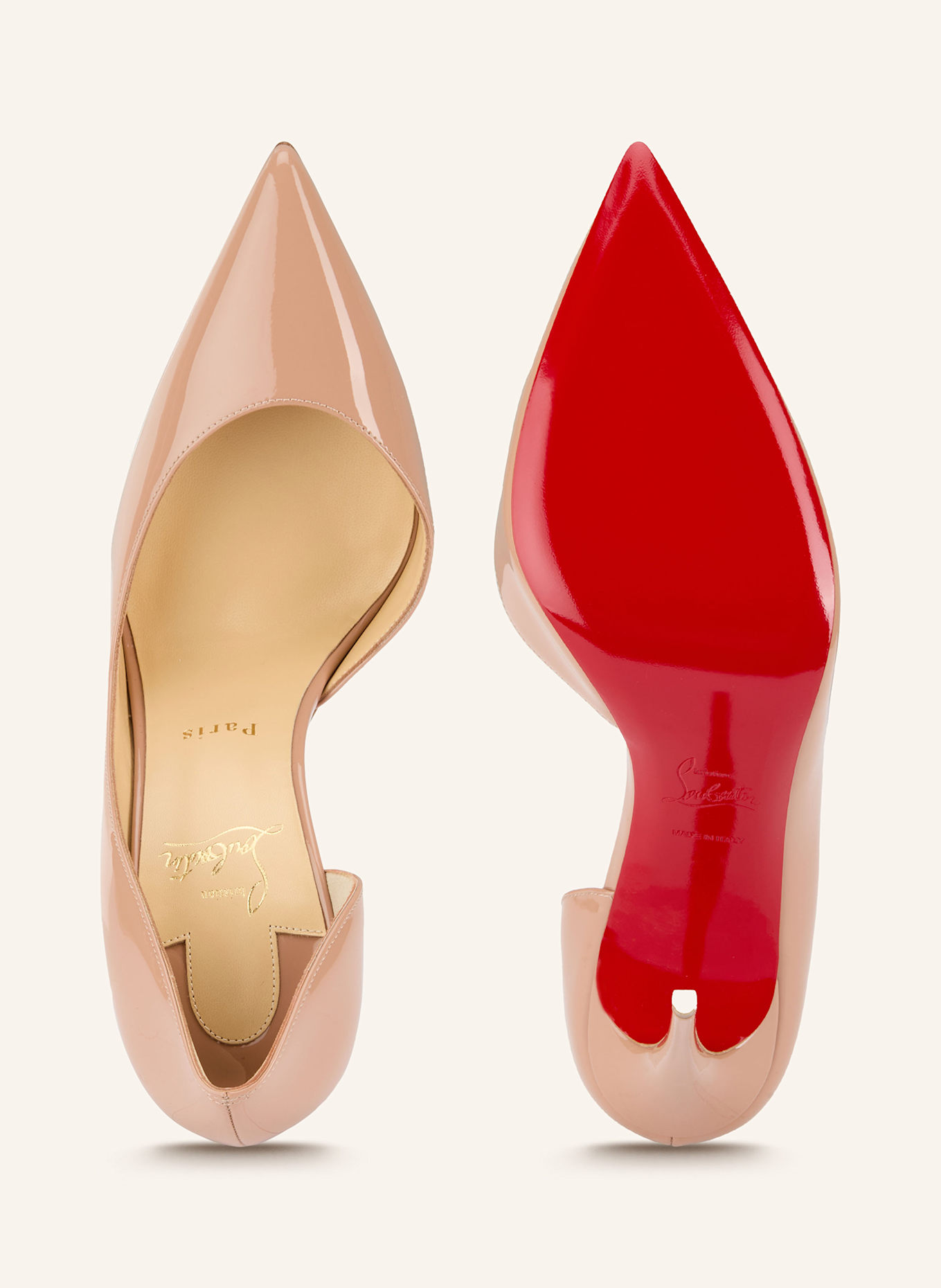 Christian Louboutin Lakované lodičky IRIZA 100: BÉŽOVÁ