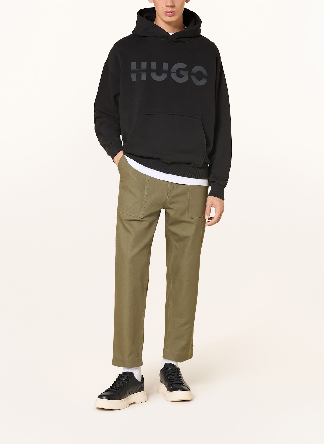 HUGO BLUE The hoodie NENZYOD: BLACK/ GRAY