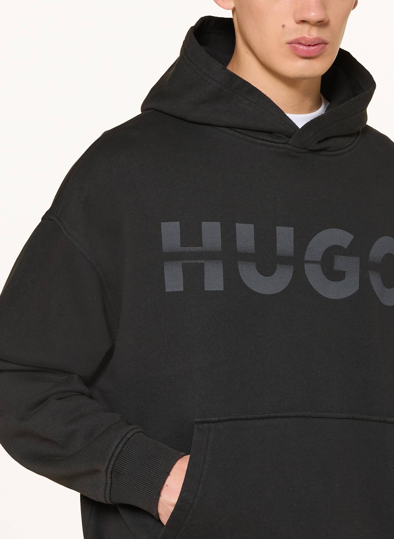 HUGO BLUE The hoodie NENZYOD: BLACK/ GRAY