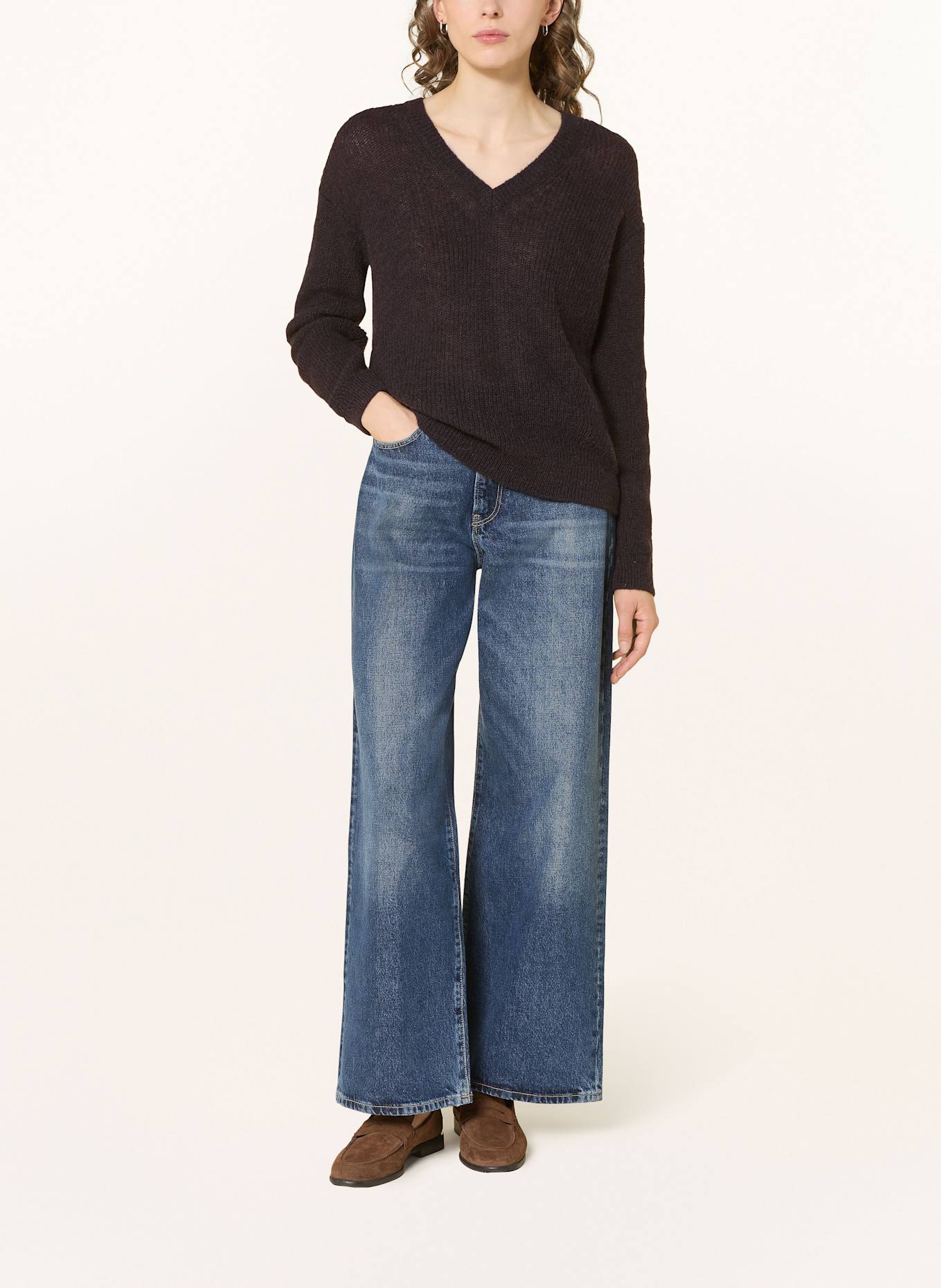 MAERZ MUENCHEN Pullover mit Alpaka: DUNKELBRAUN