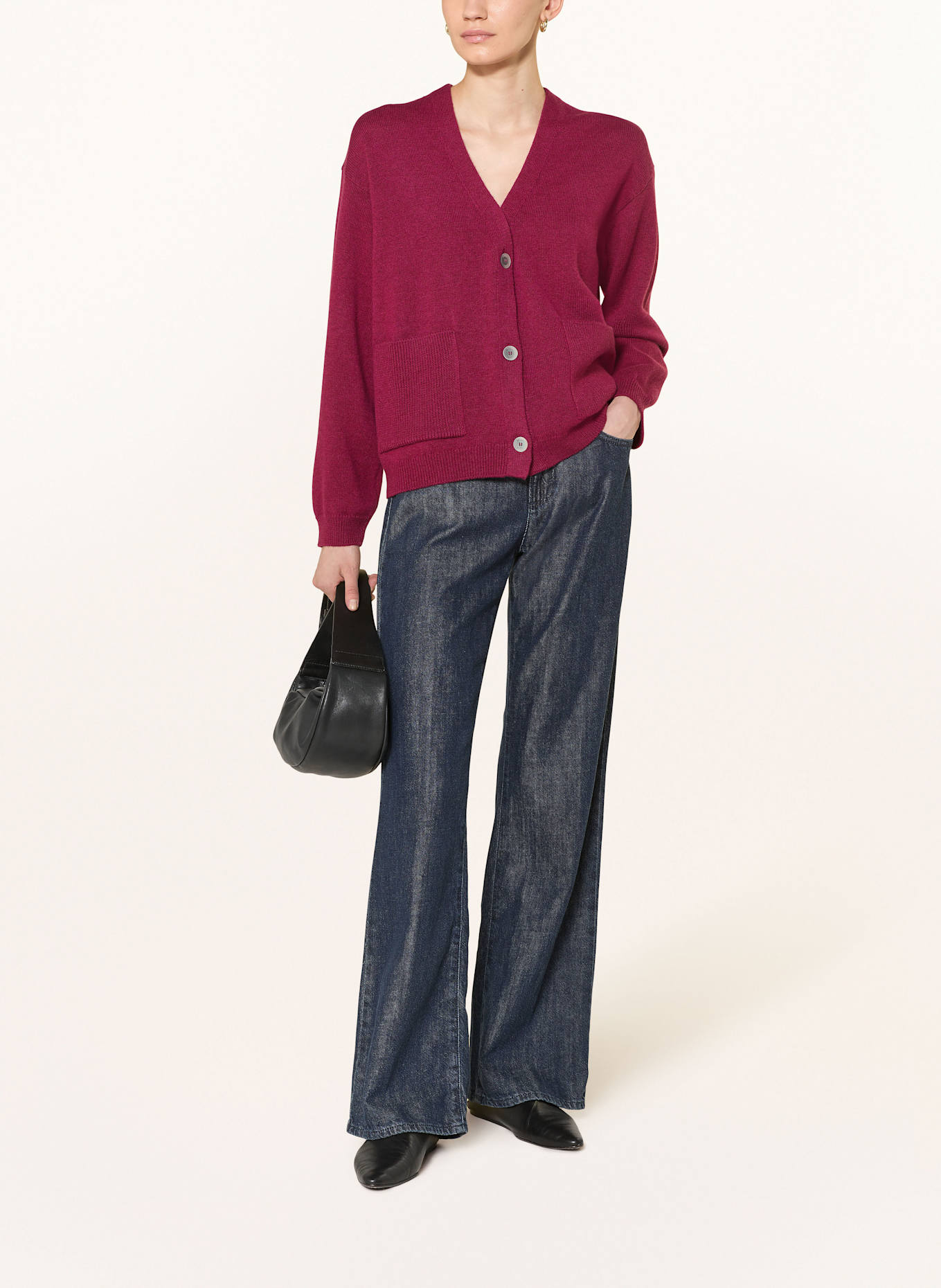 MAERZ MUENCHEN Kardigan: CIEMNOCZERWONY