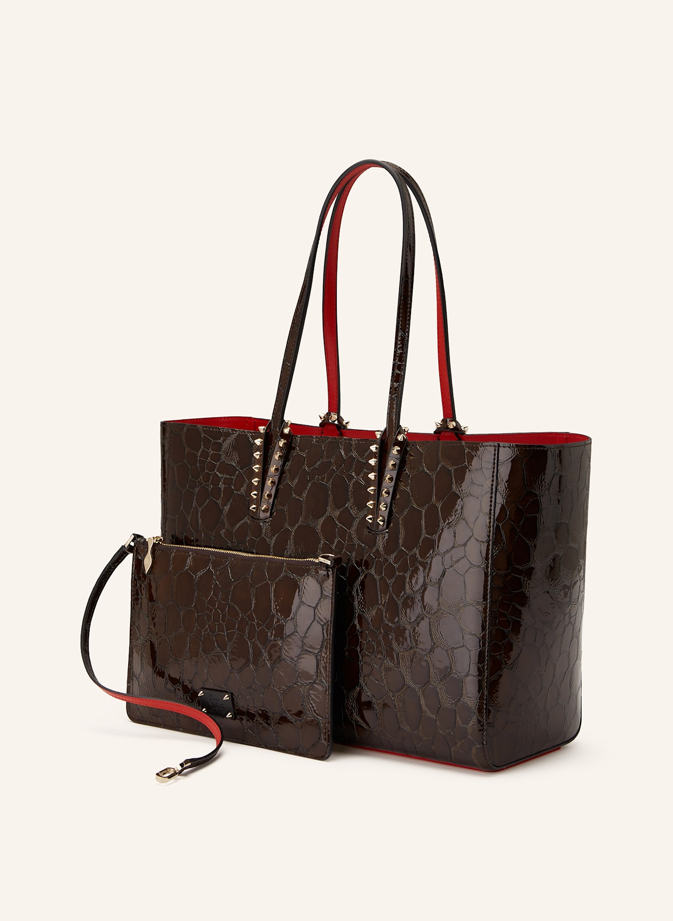 Christian Louboutin Shopper CABATA SMALL mit Pouch: DUNKELBRAUN