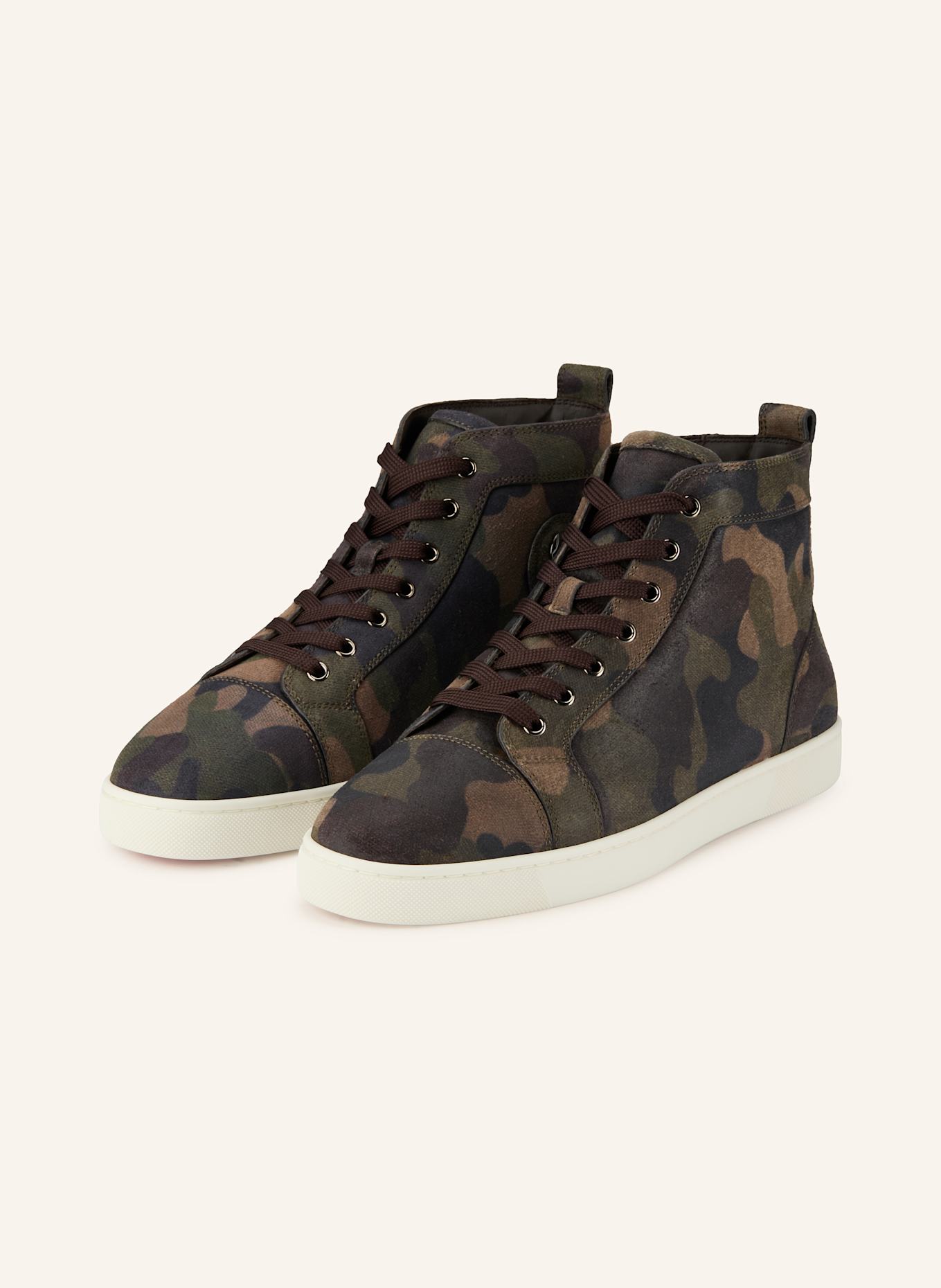 Christian Louboutin Hightop-Sneaker LOUIS: KHAKI / DUNKELBRAUN