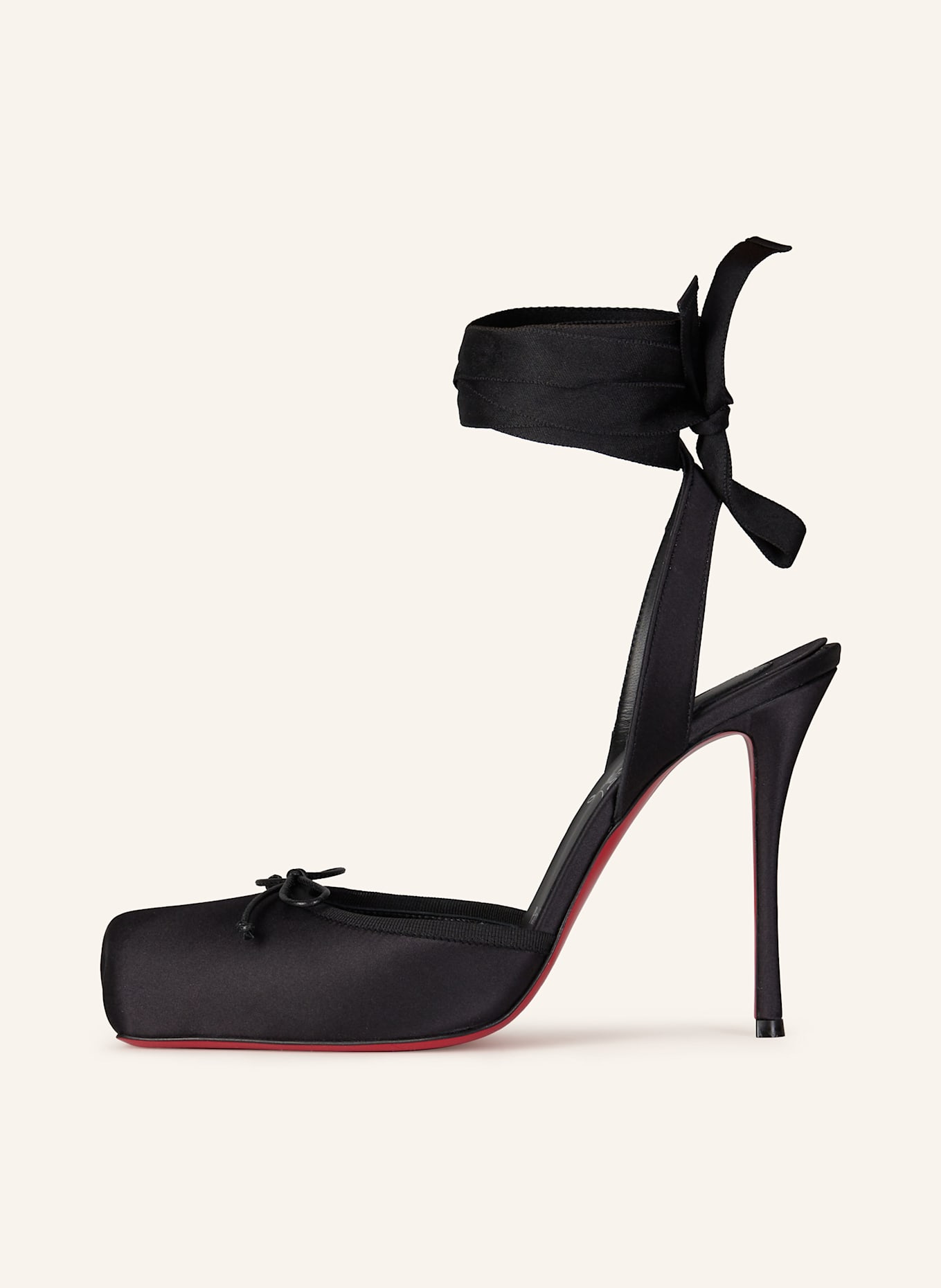 Christian Louboutin Slingpumps s otevřenou patou CASSIA LACE UP 100: ČERNÁ