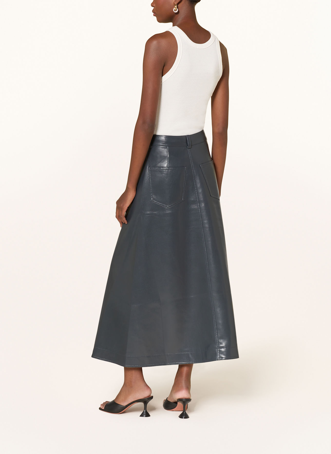 Nanushka Spódnica NEITH z imitacja skóry: SZARONIEBIESKI