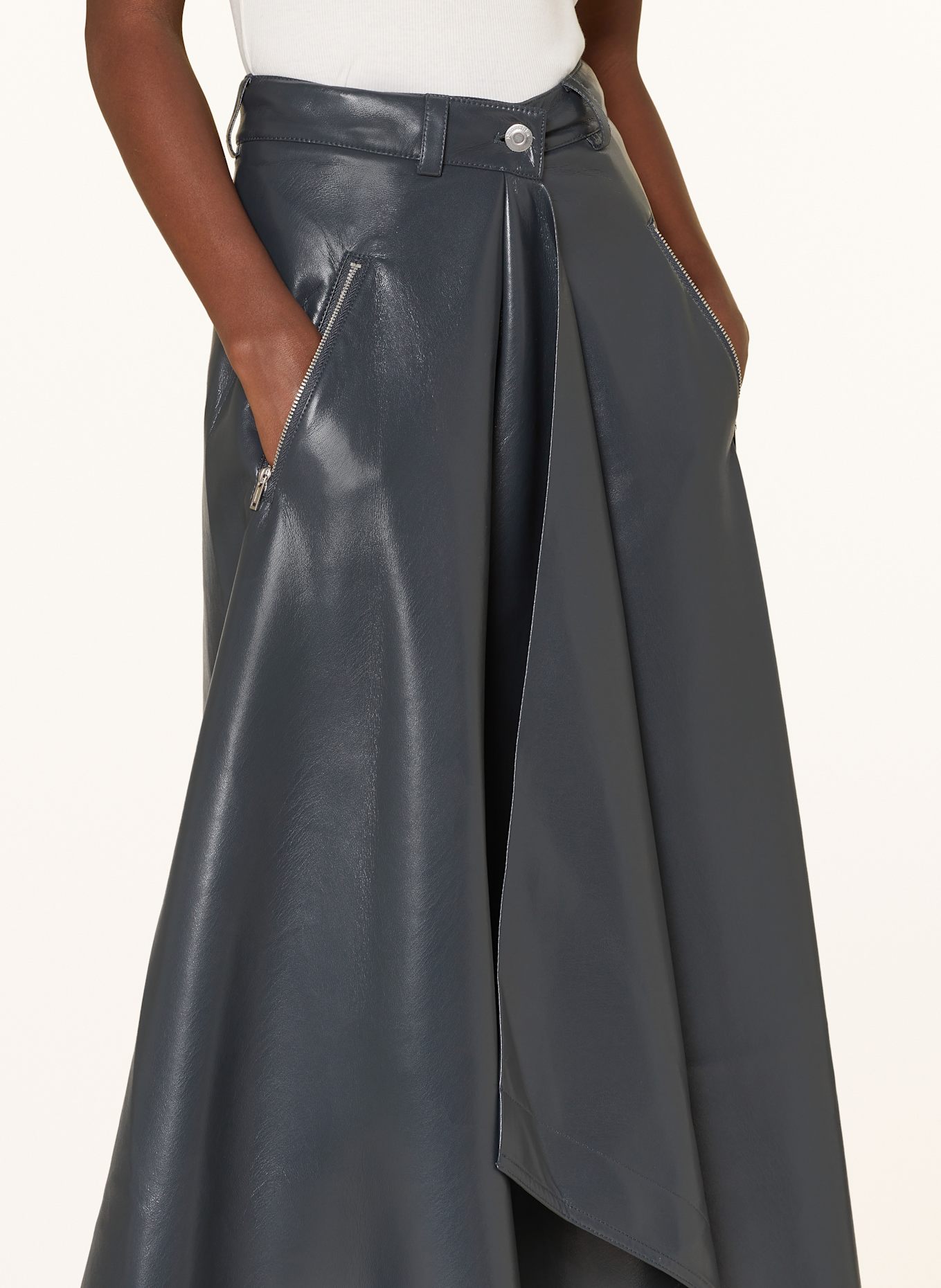 Nanushka Spódnica NEITH z imitacja skóry: SZARONIEBIESKI