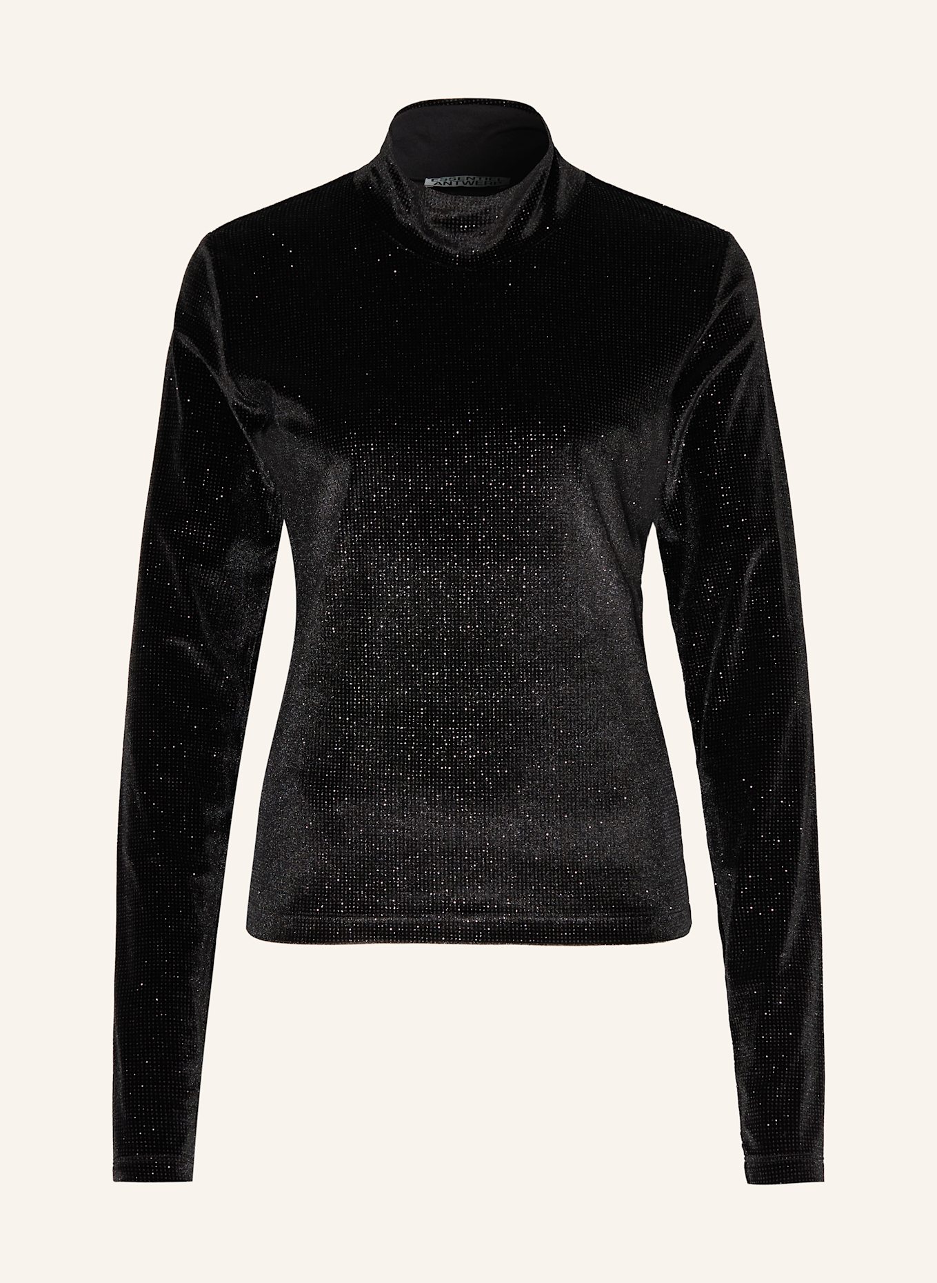 ESSENTIEL ANTWERP Longsleeve INDIENNE aus Samt: SCHWARZ