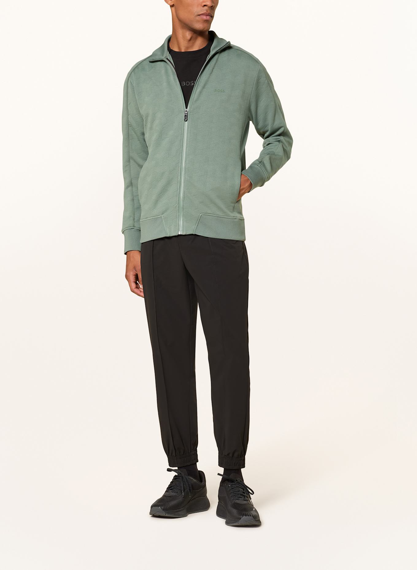 BOSS Sweatjacke MIRROR: GRÜN