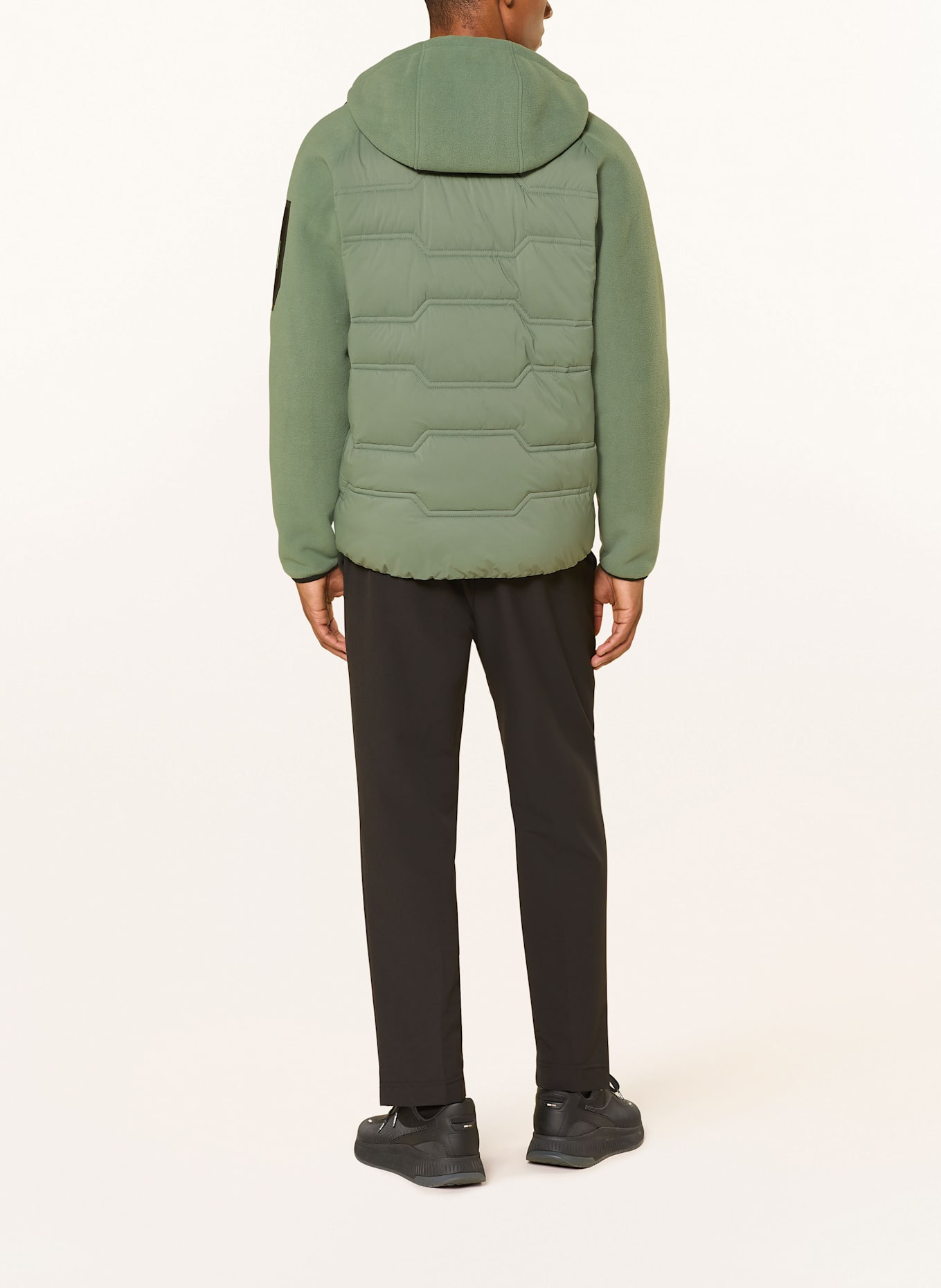 BOSS Steppjacke OW_HOLE19 im Materialmix: GRÜN